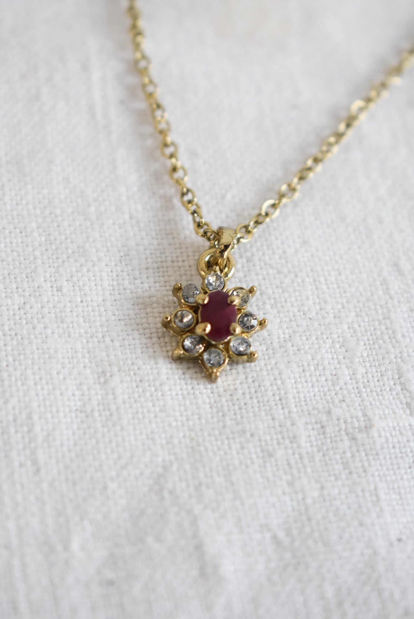 Faux ruby necklace