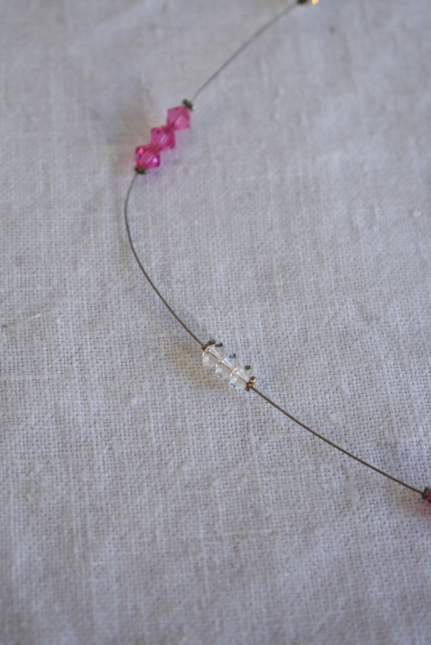 Pretty in pink wire necklace