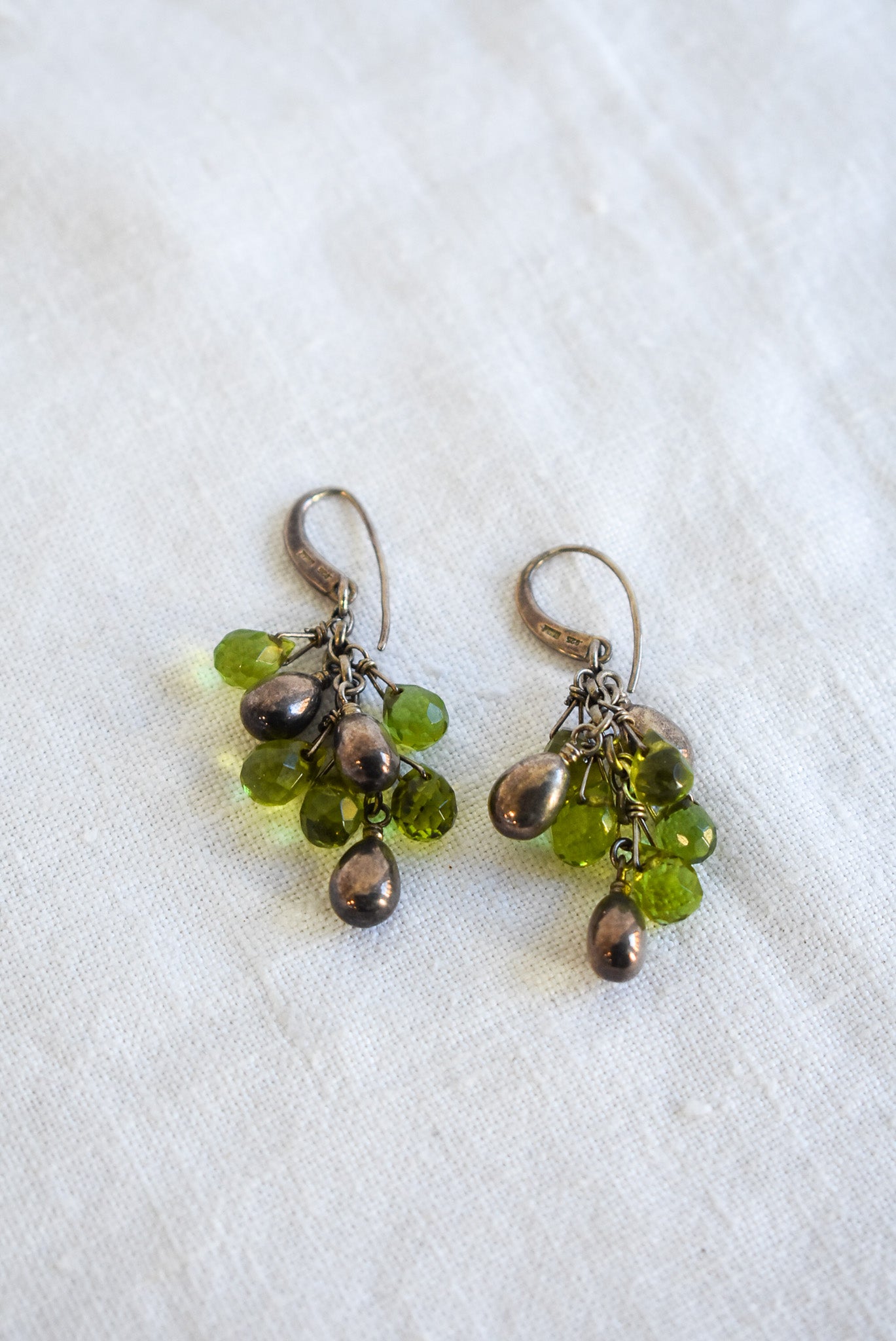 Gorgeous silver cluster earrings