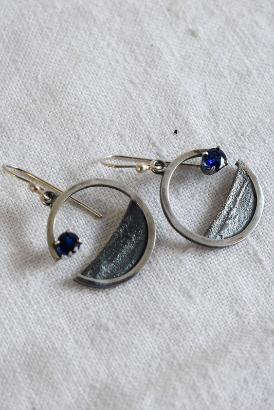 Bob Wyber silver + Sapphire earrings