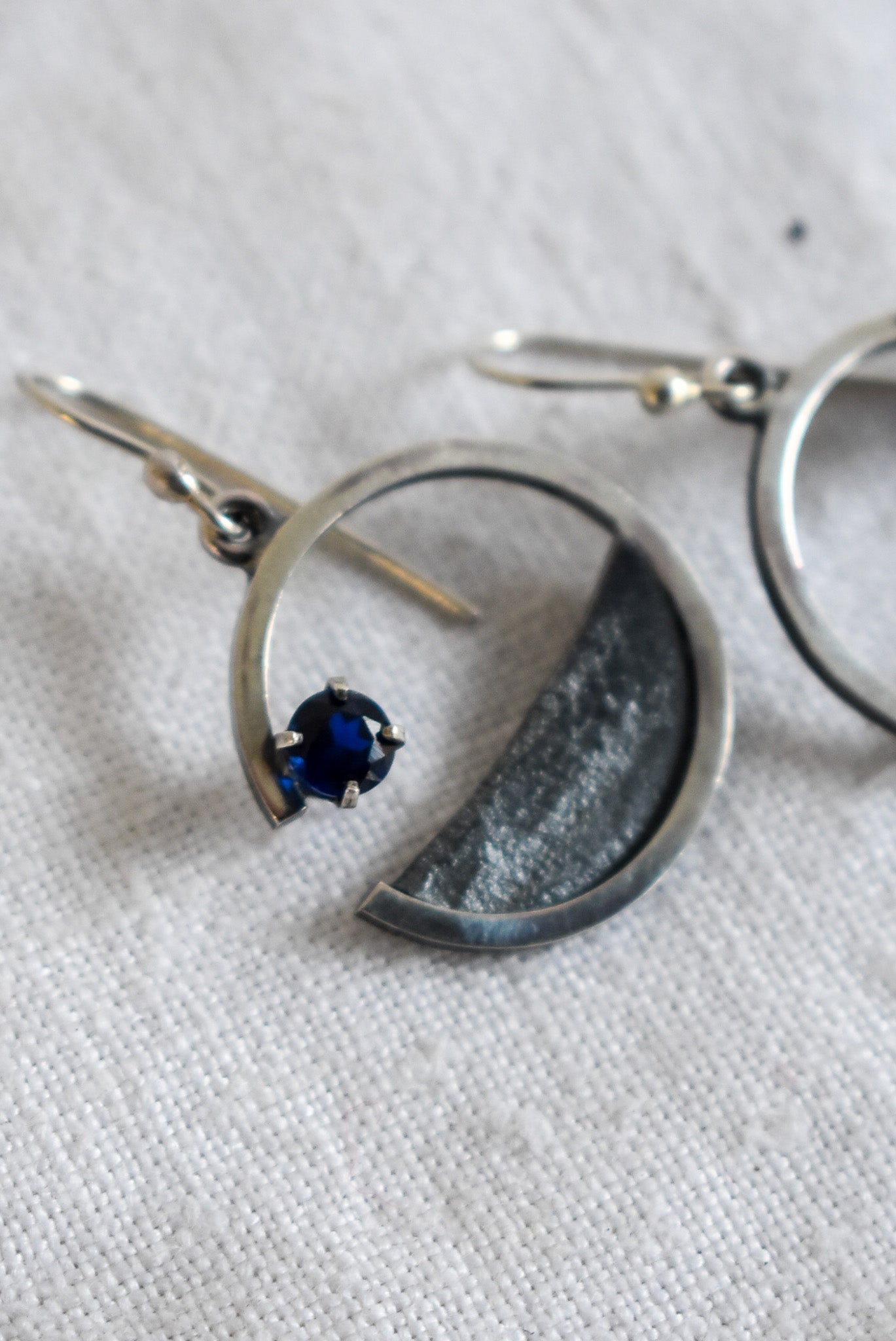 Bob Wyber silver + Sapphire earrings
