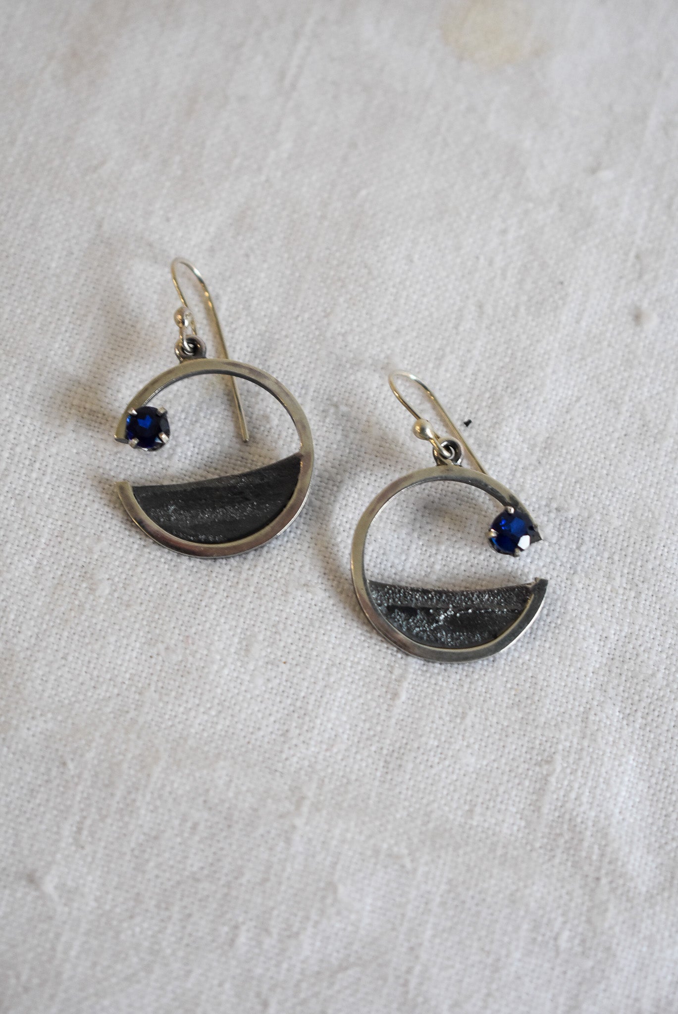 Bob Wyber silver + Sapphire earrings
