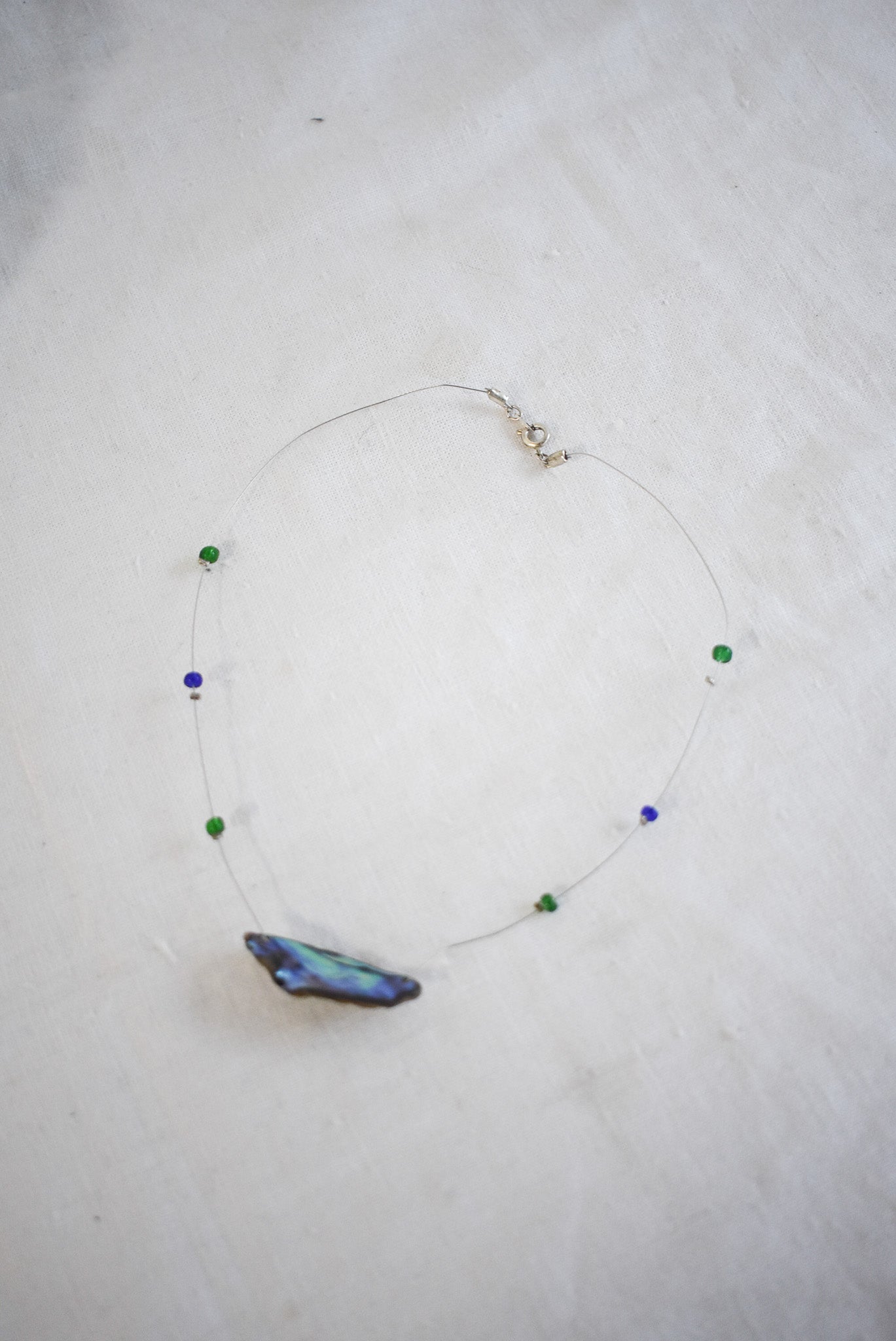 Paua shell beaded necklace