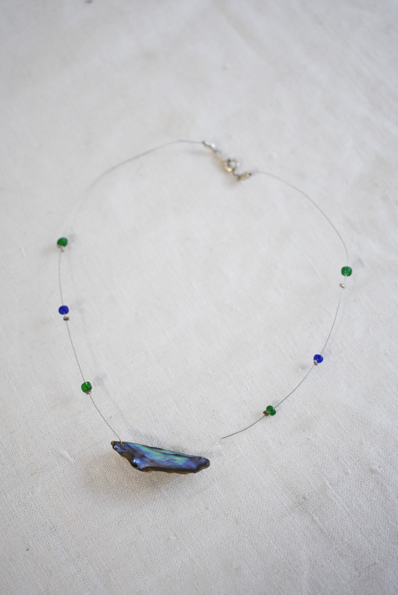 Paua shell beaded necklace