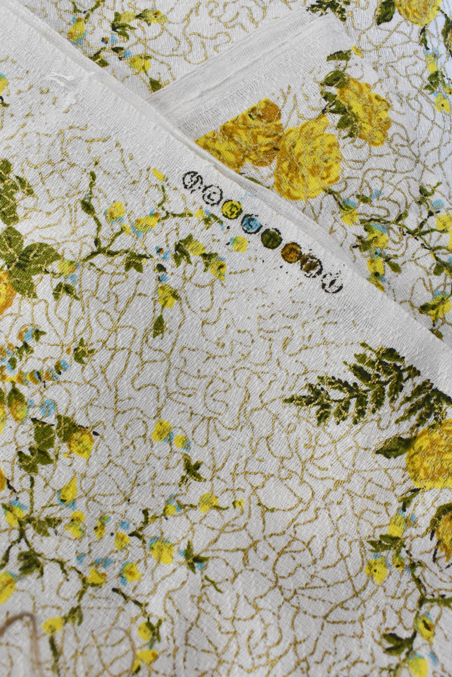 Vintage yellow rose fabric