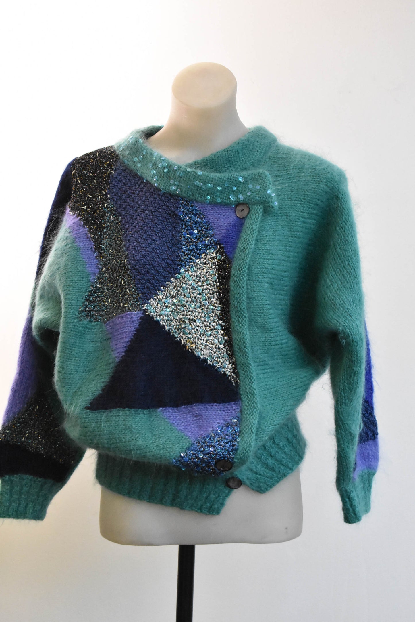 Green sparkly handknit Size small