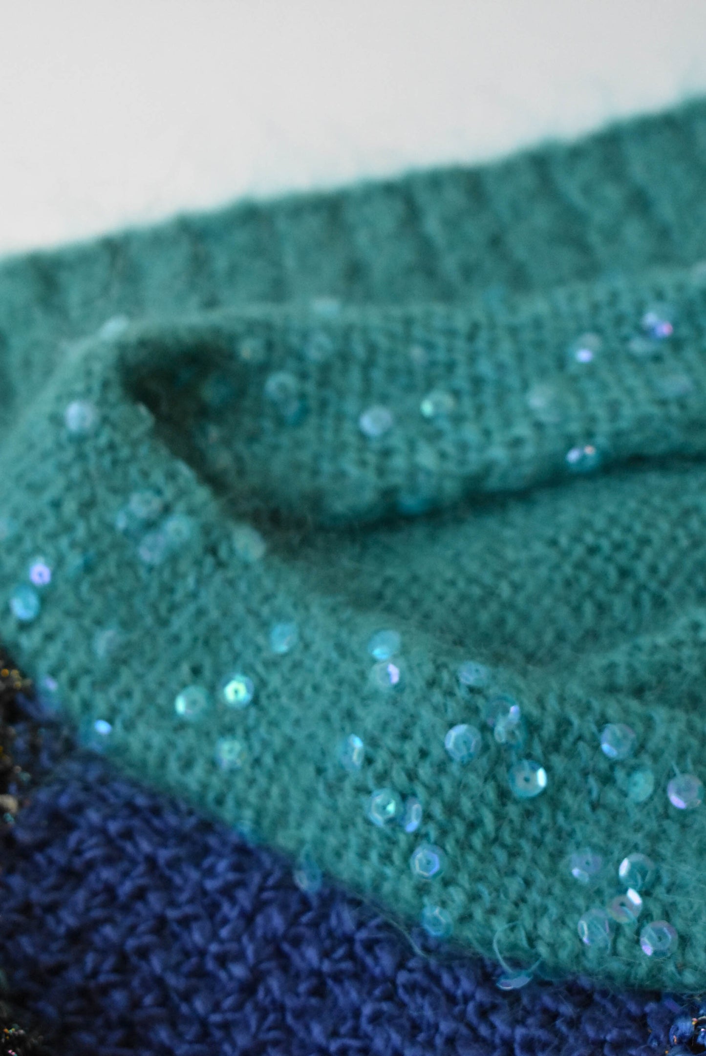 Green sparkly handknit Size small