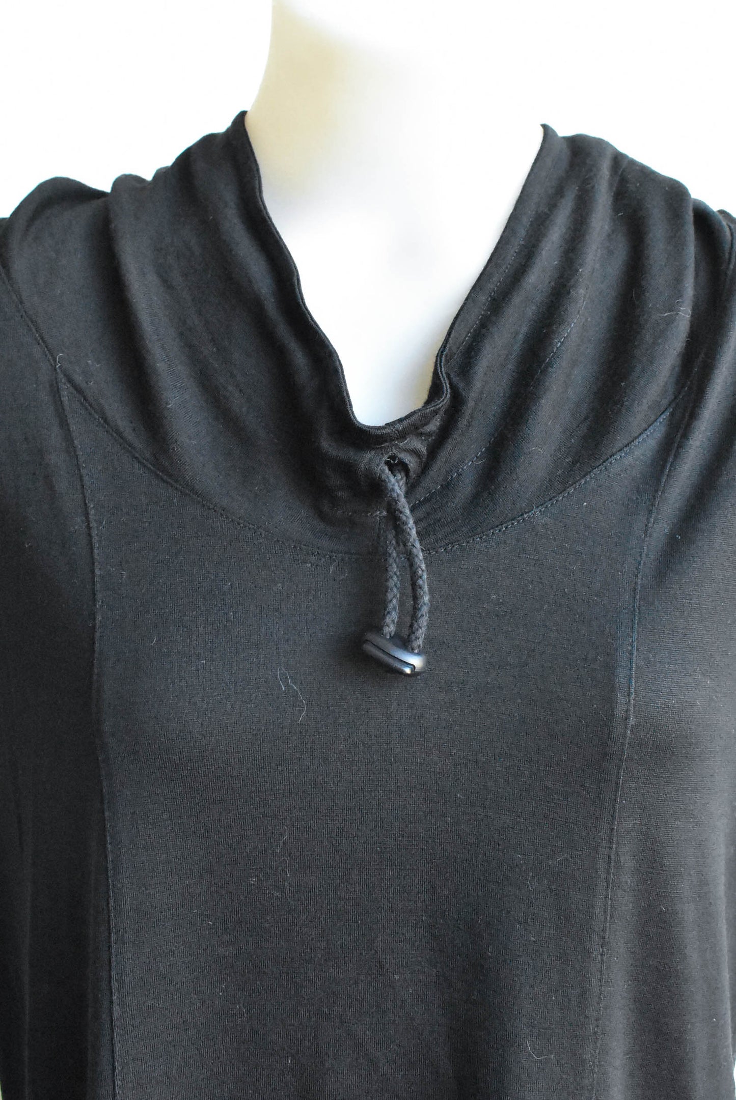 Glowing Sky black merino vest, size 14