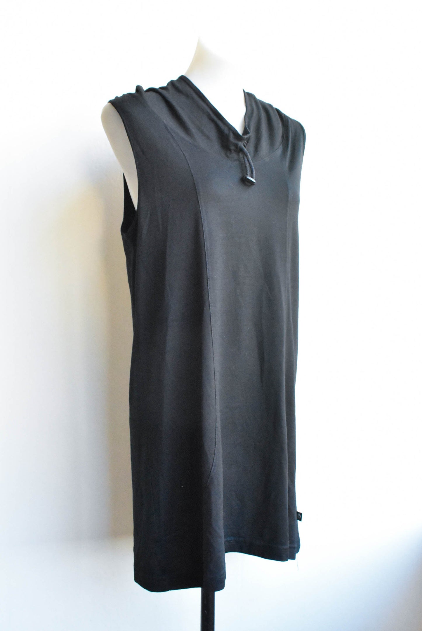 Glowing Sky black merino vest, size 14