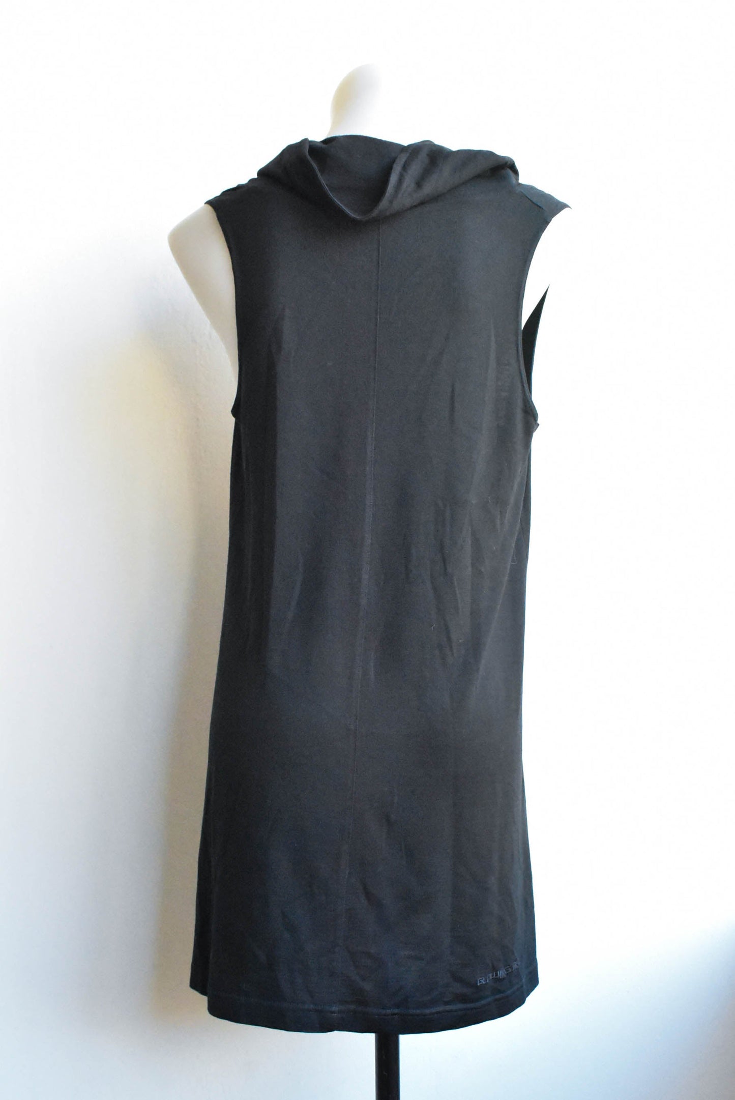 Glowing Sky black merino vest, size 14