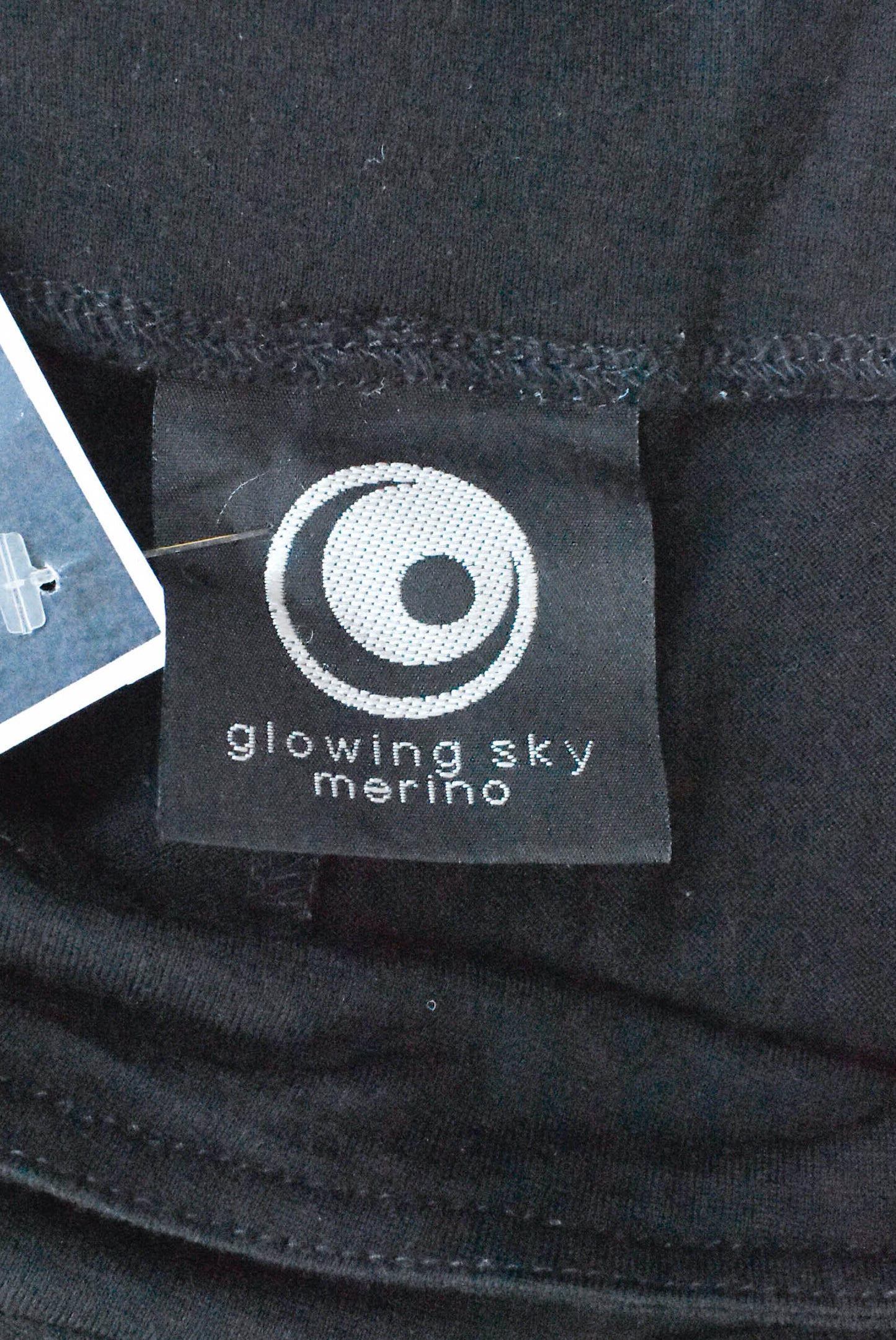 Glowing Sky black merino vest, size 14