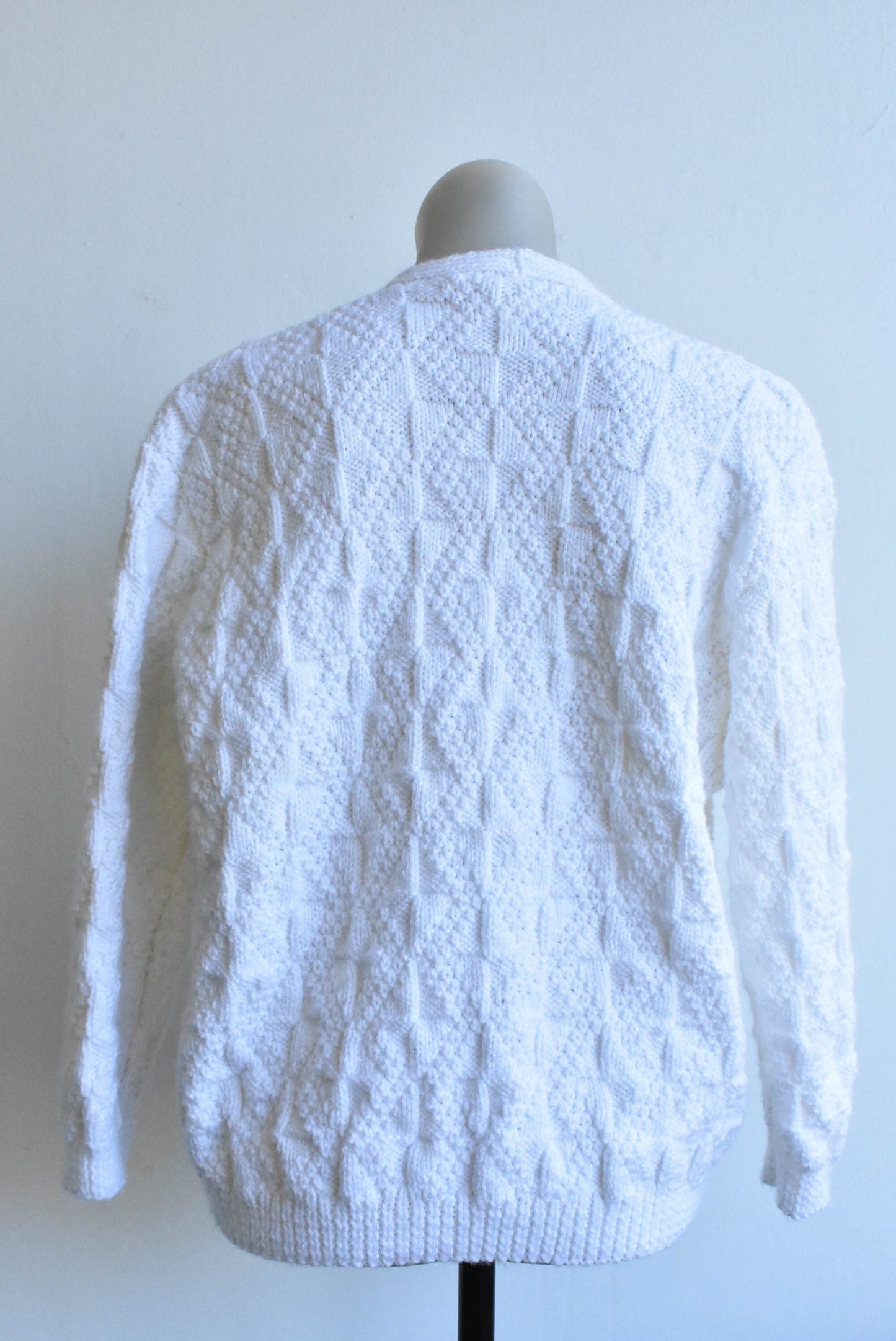 White handknit cardigan, Size small -medium