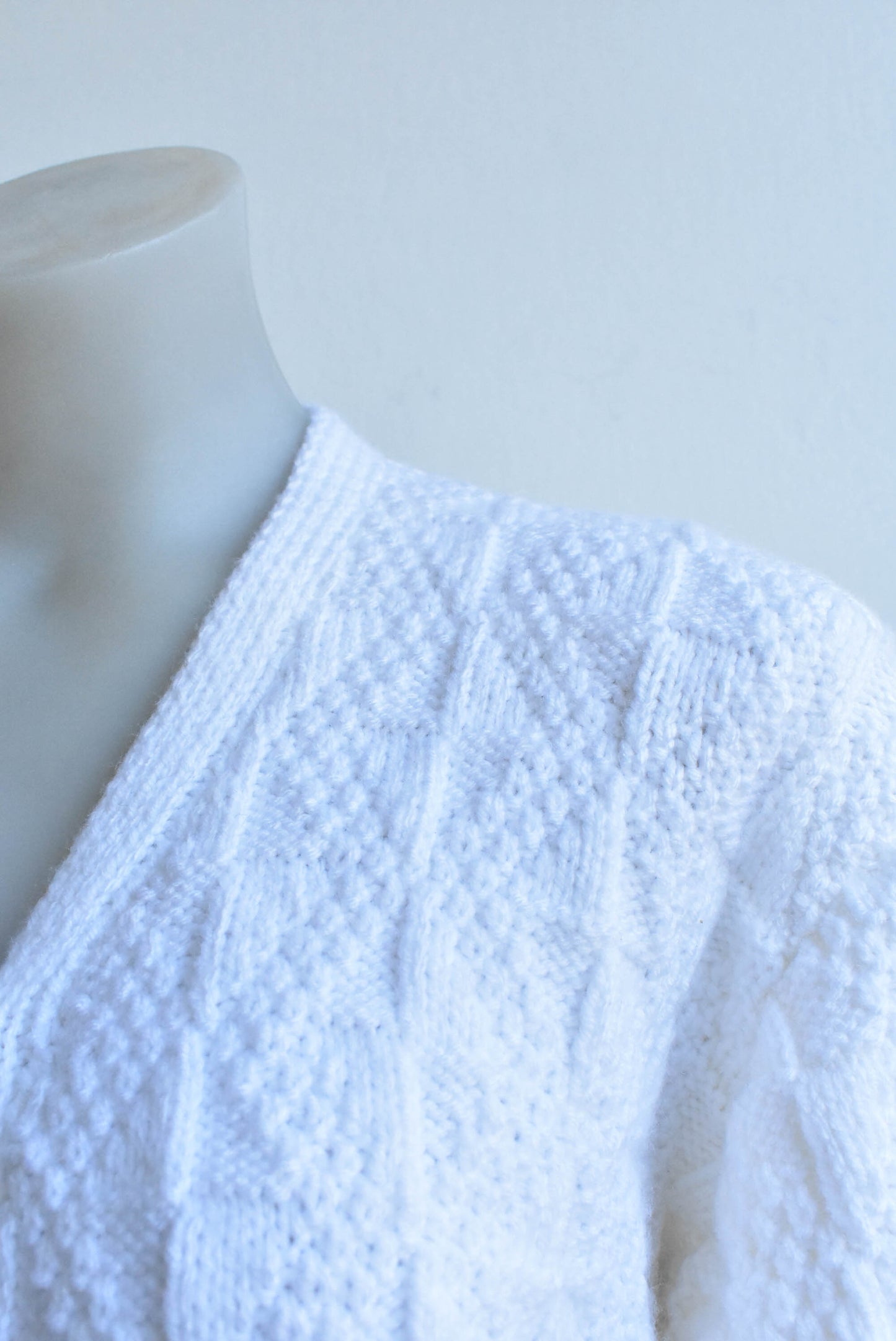 White handknit cardigan, Size small -medium