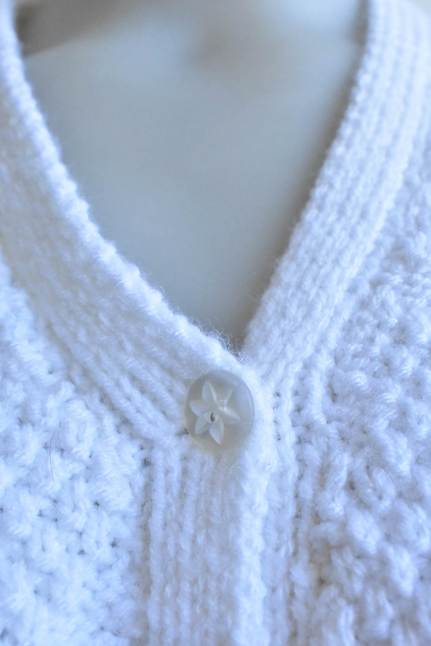 White handknit cardigan, Size small -medium