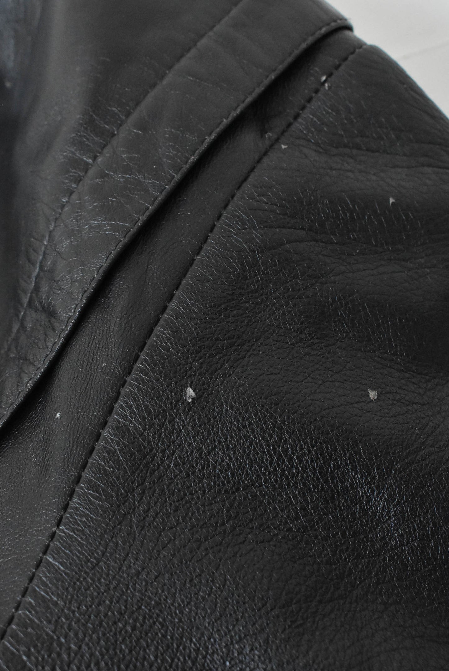 Reversible fur and leather 80's jacket- Large