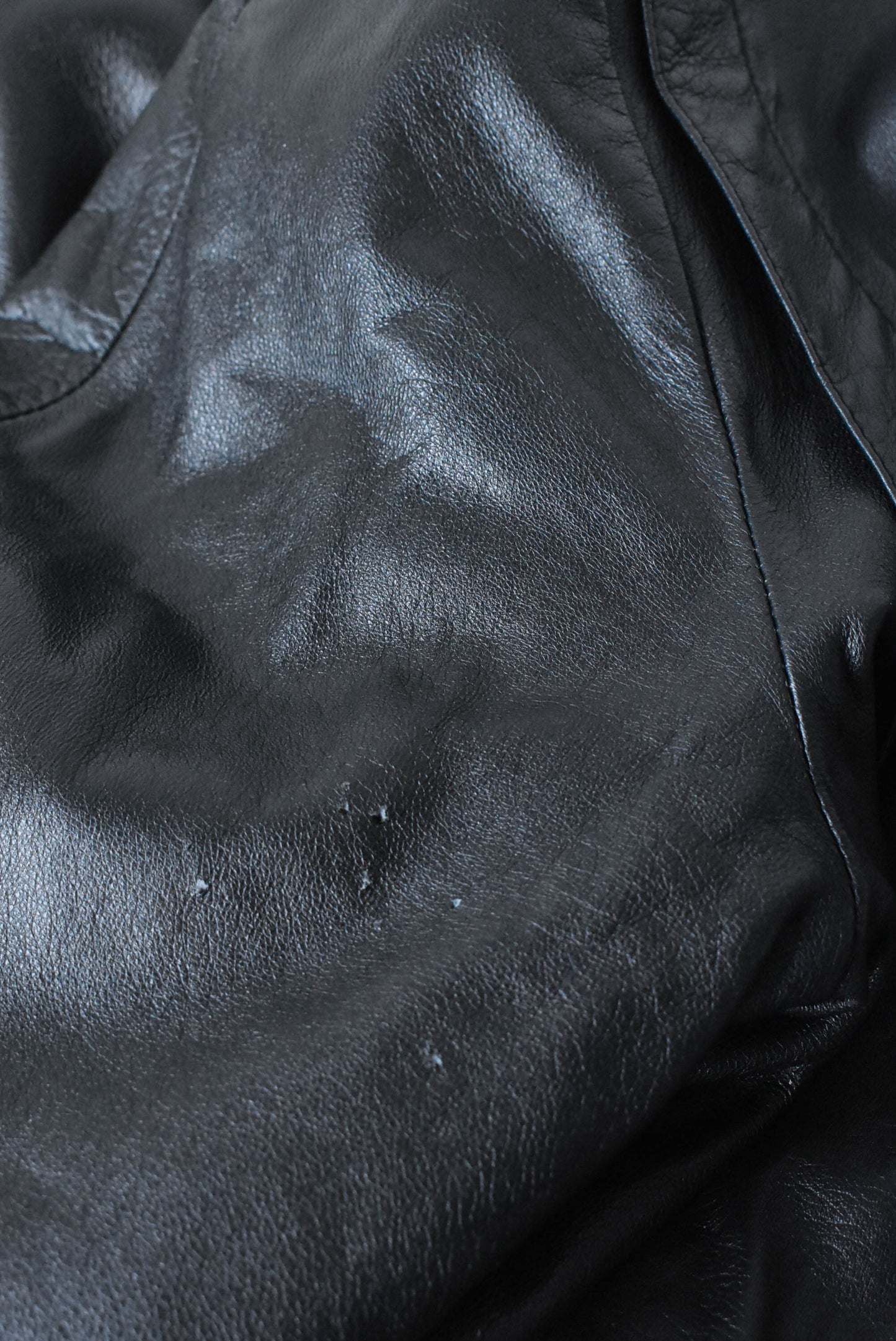 Reversible fur and leather 80's jacket- Large