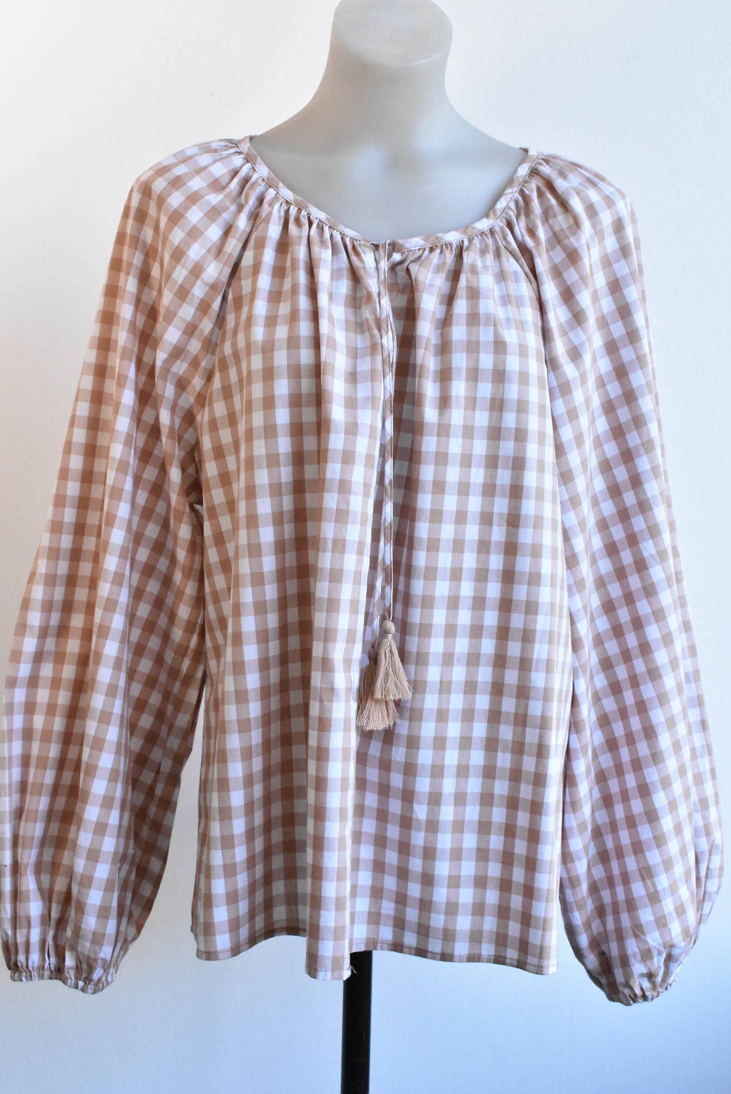 Spirit gingham top, size 14