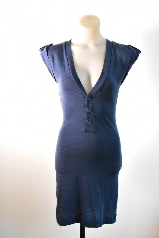 Glassons merino blue vest dress, size 8
