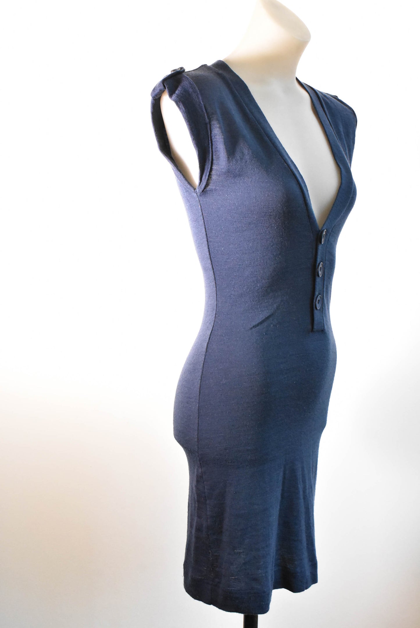 Glassons merino blue vest dress, size 8