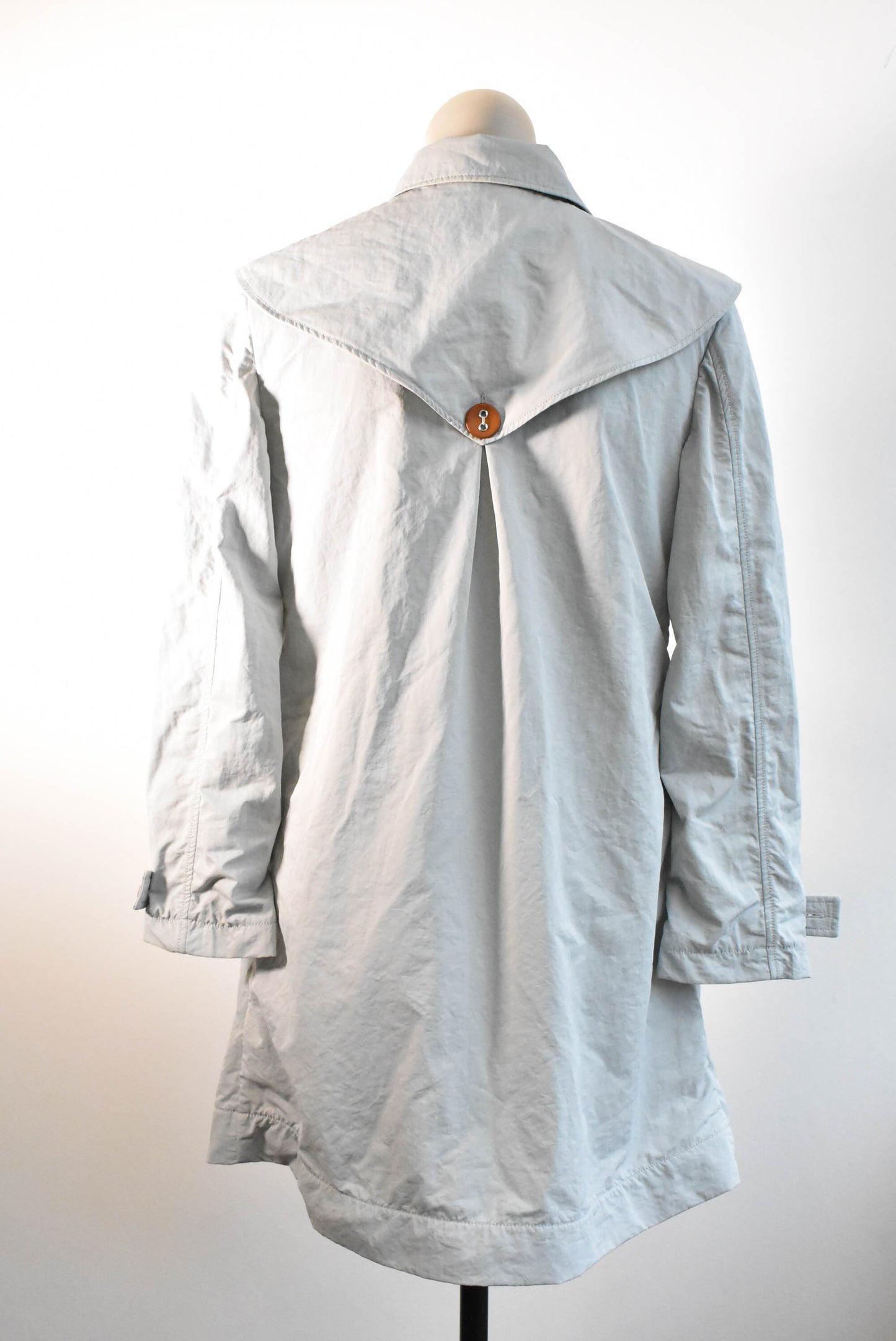 Ruby short grey-blue trench coat, size 12