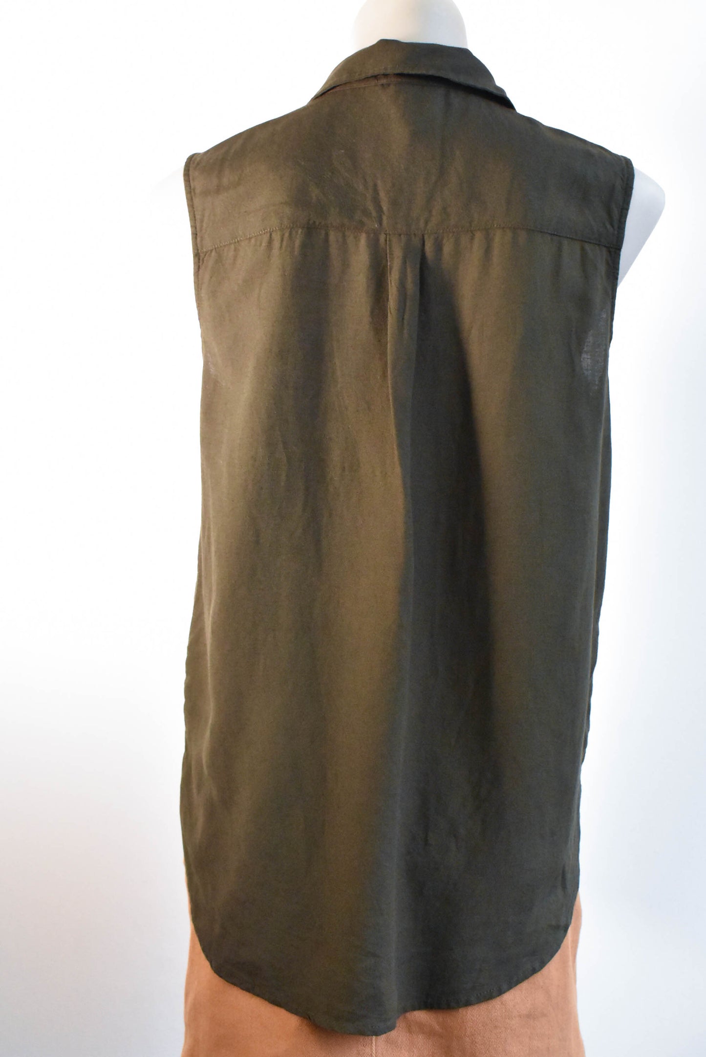 H&M Forest Green Button Up Singlet, size 6