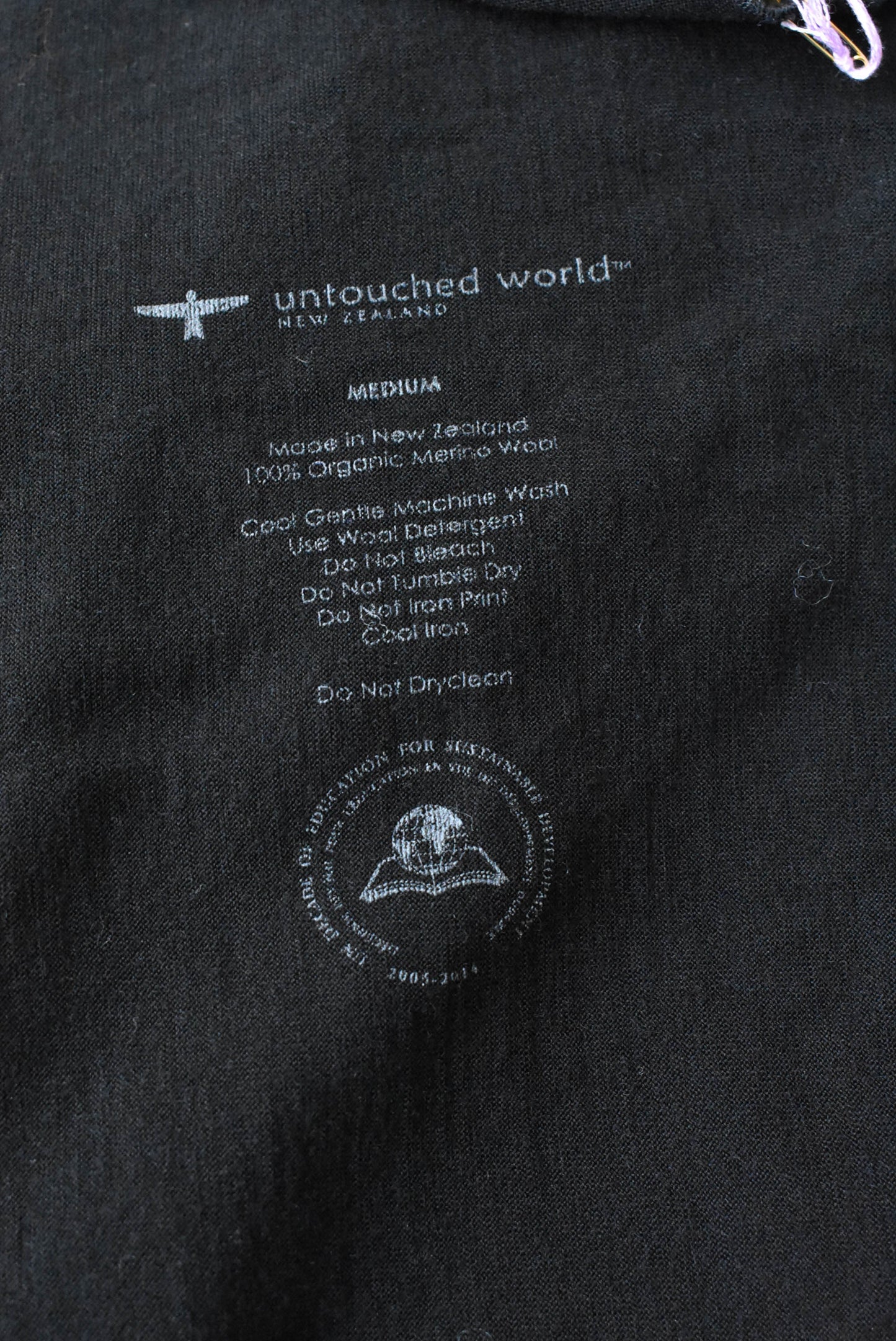 Untouched World Jacket, black organic merino Size medium