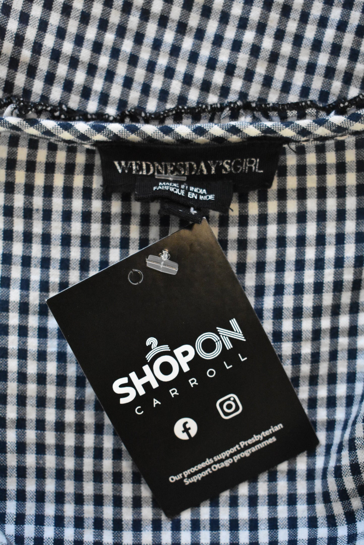 Wednesday's Girl gingham dress, L