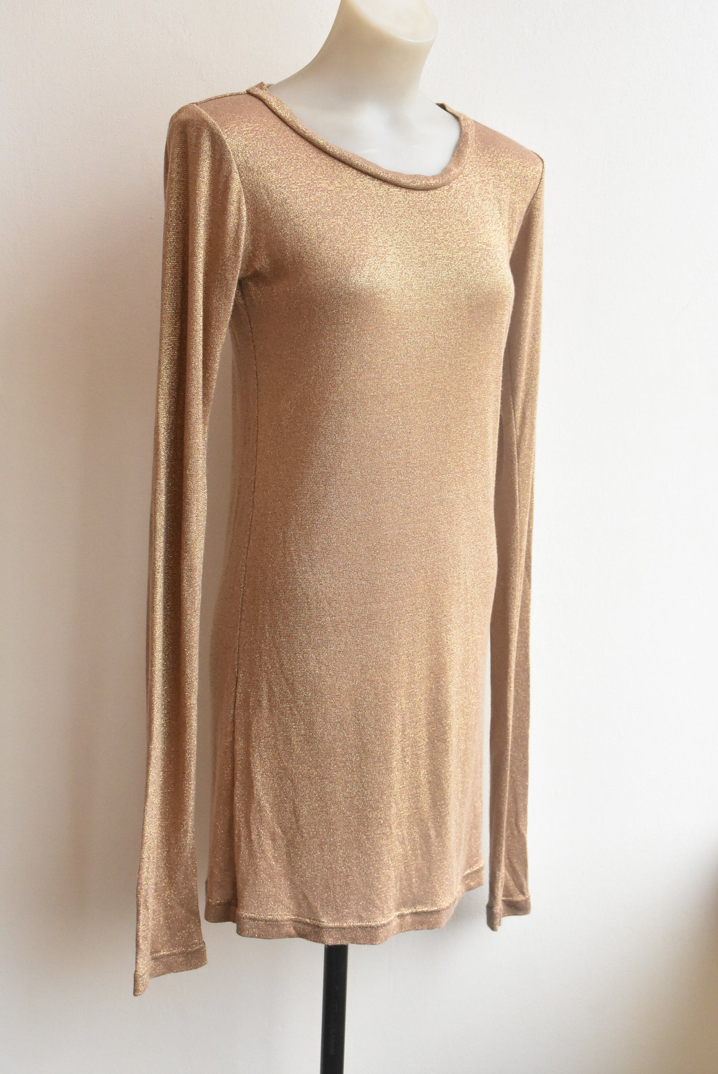 Thrive long gold sparkly tunic, size M