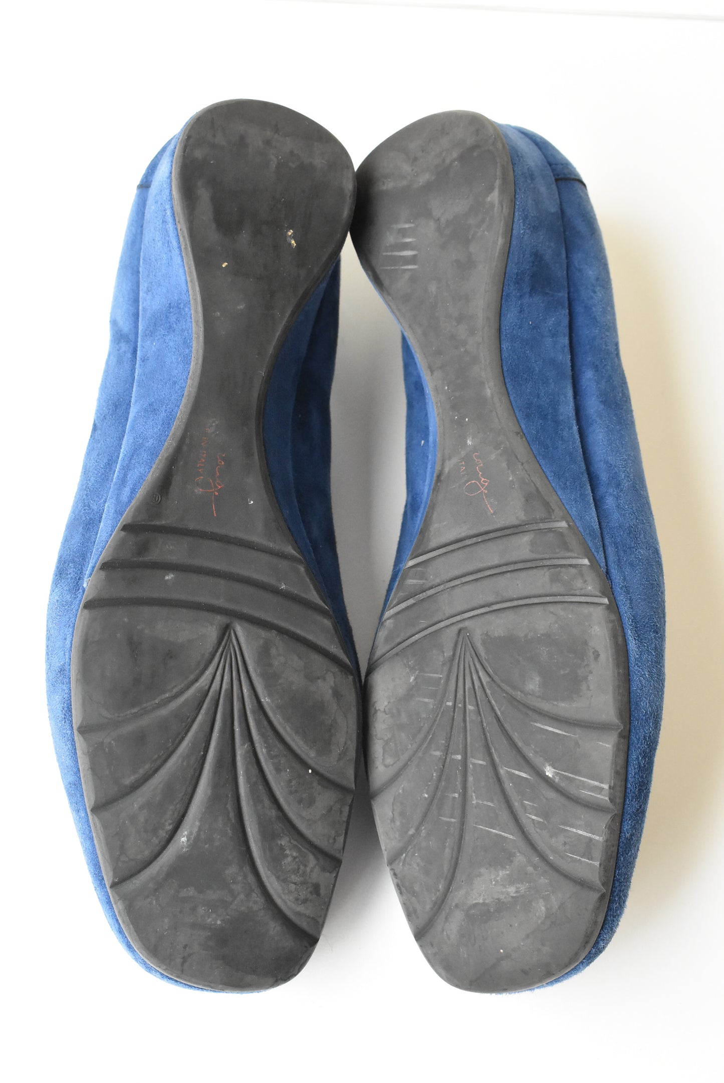Pas de Rouge blue suede shoes, Italian made