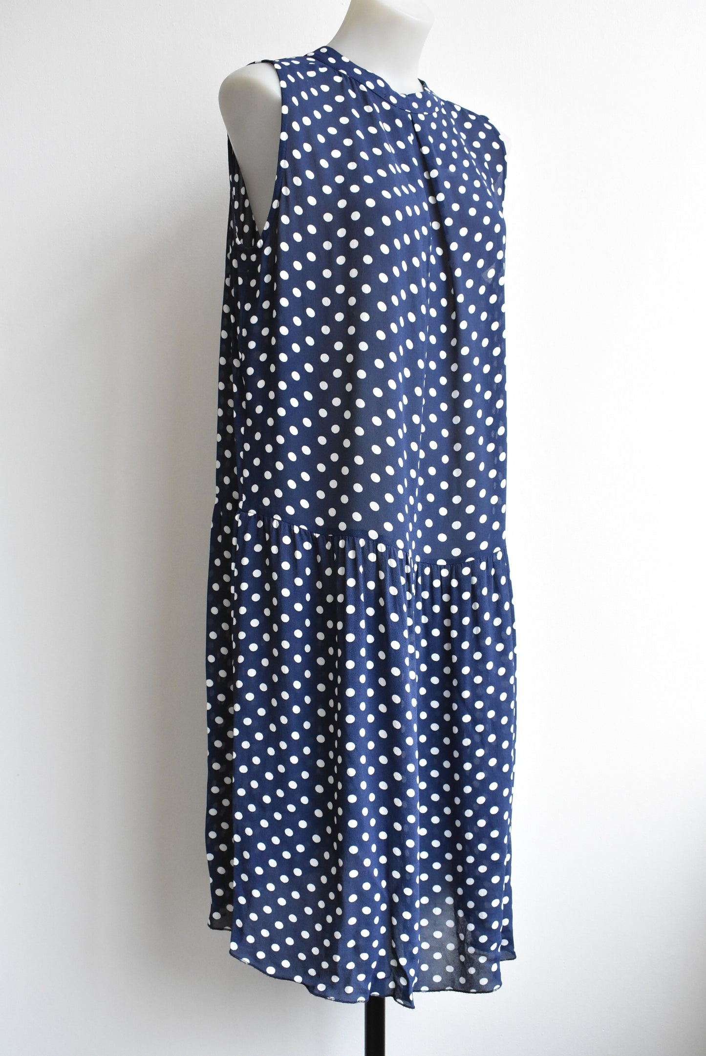 Calliope navy & white polka dot dress, size S