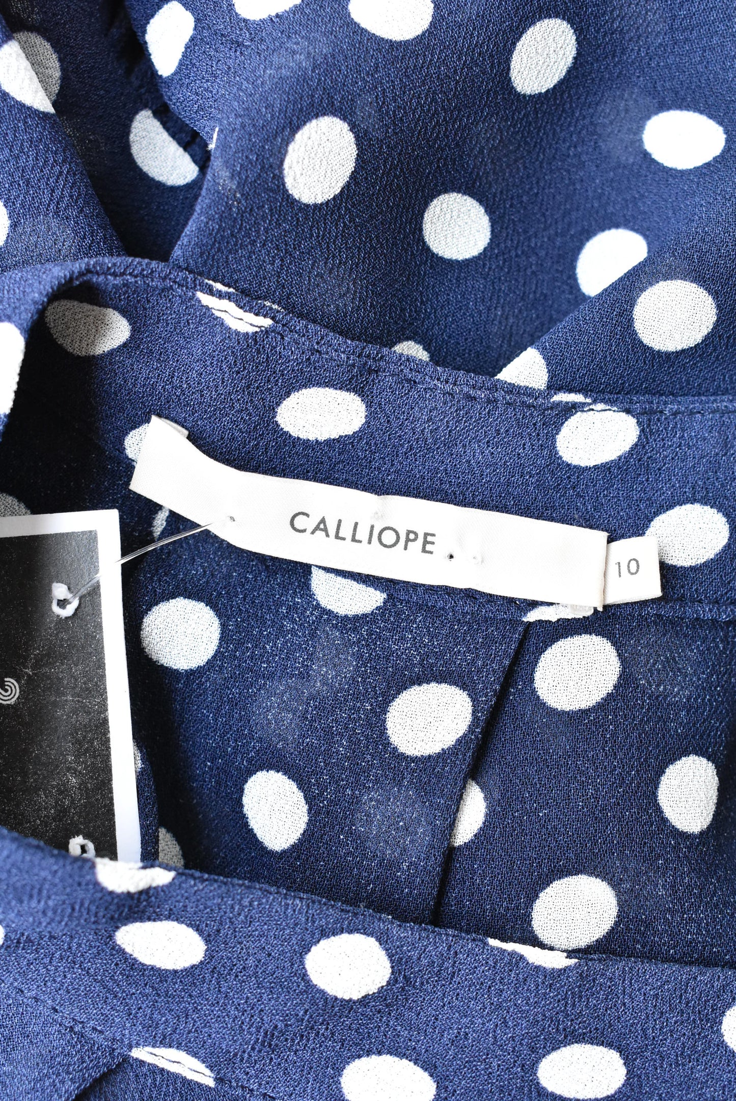 Calliope navy & white polka dot dress, size S