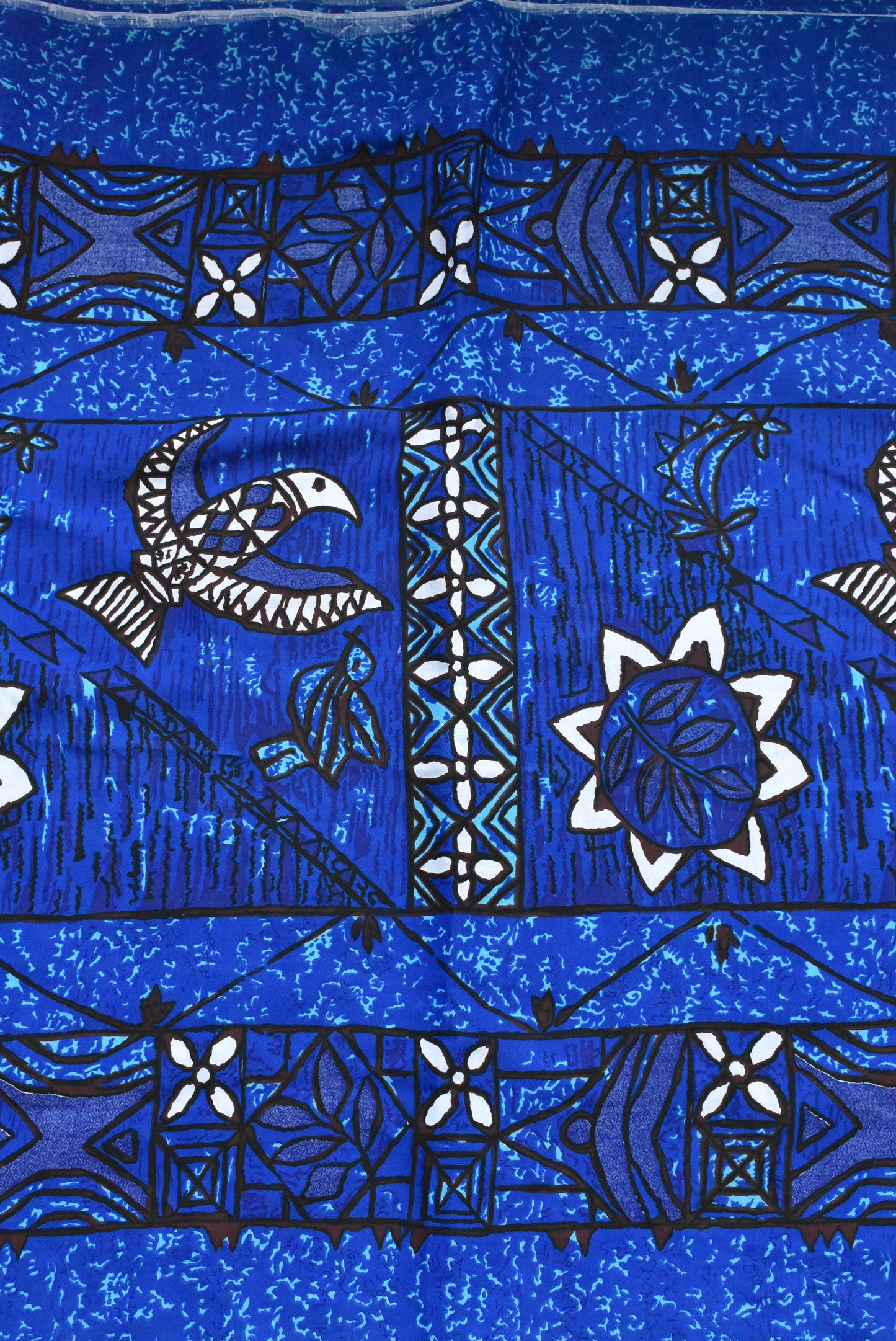 Blue printed fabric