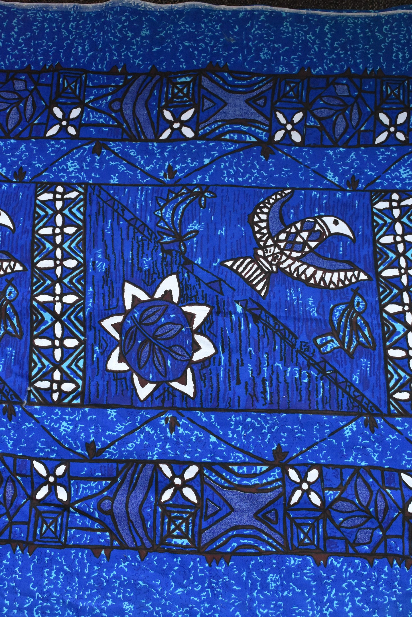 Blue printed fabric