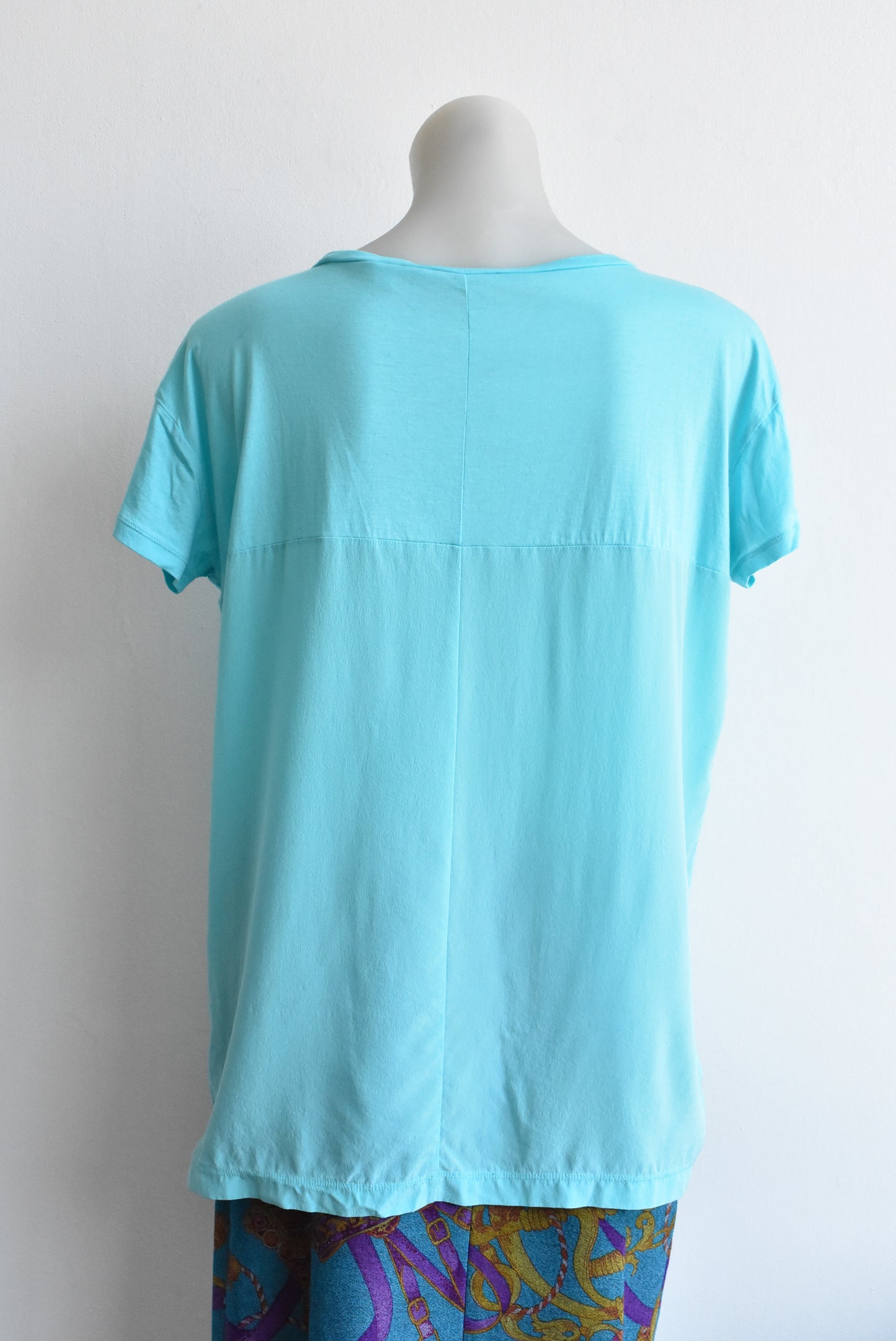 Country Road silk-backed blue top, size M