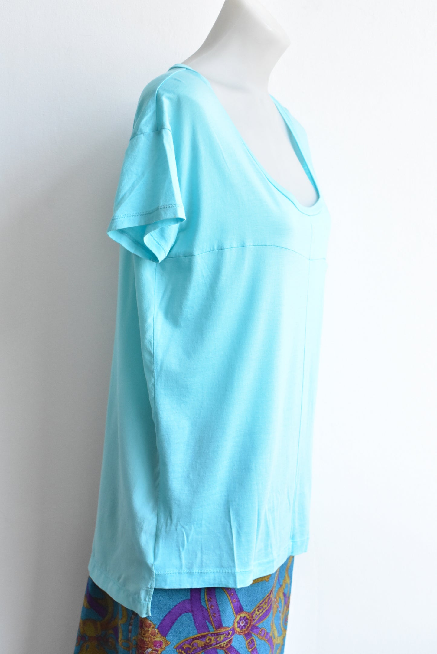 Country Road silk-backed blue top, size M