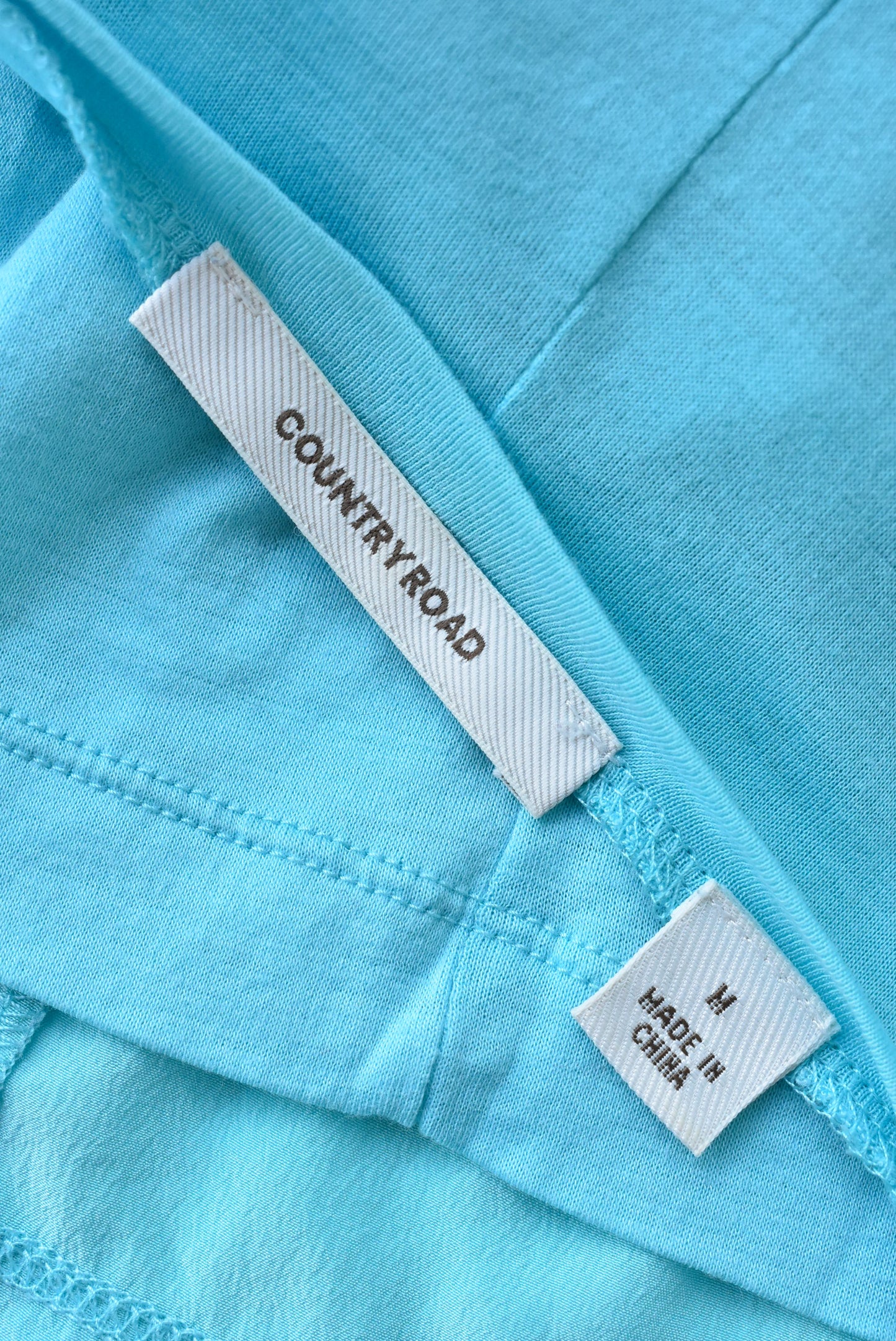 Country Road silk-backed blue top, size M