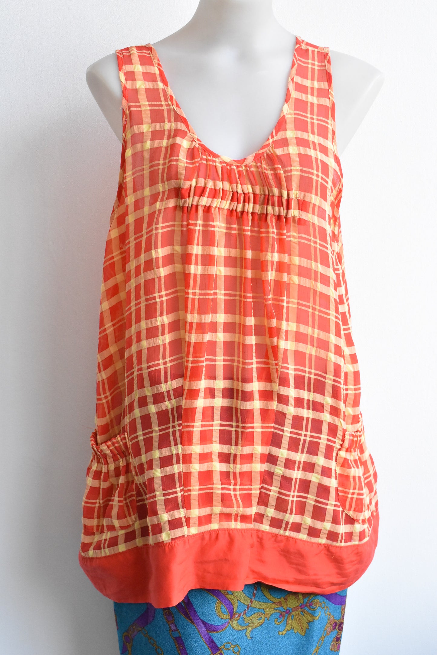 David Pond bright top with pockets, 14