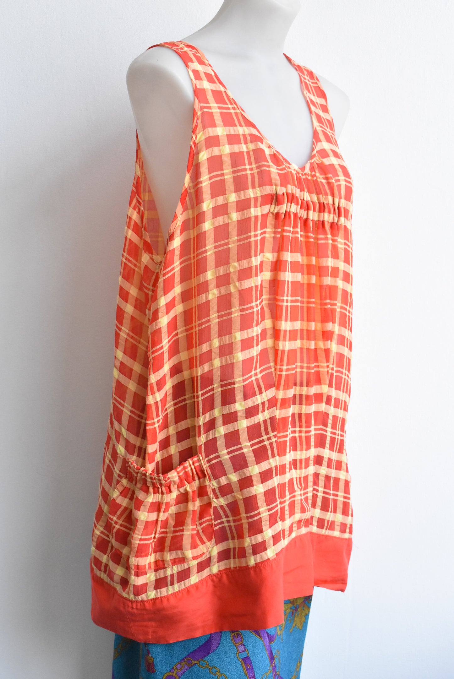 David Pond bright top with pockets, 14