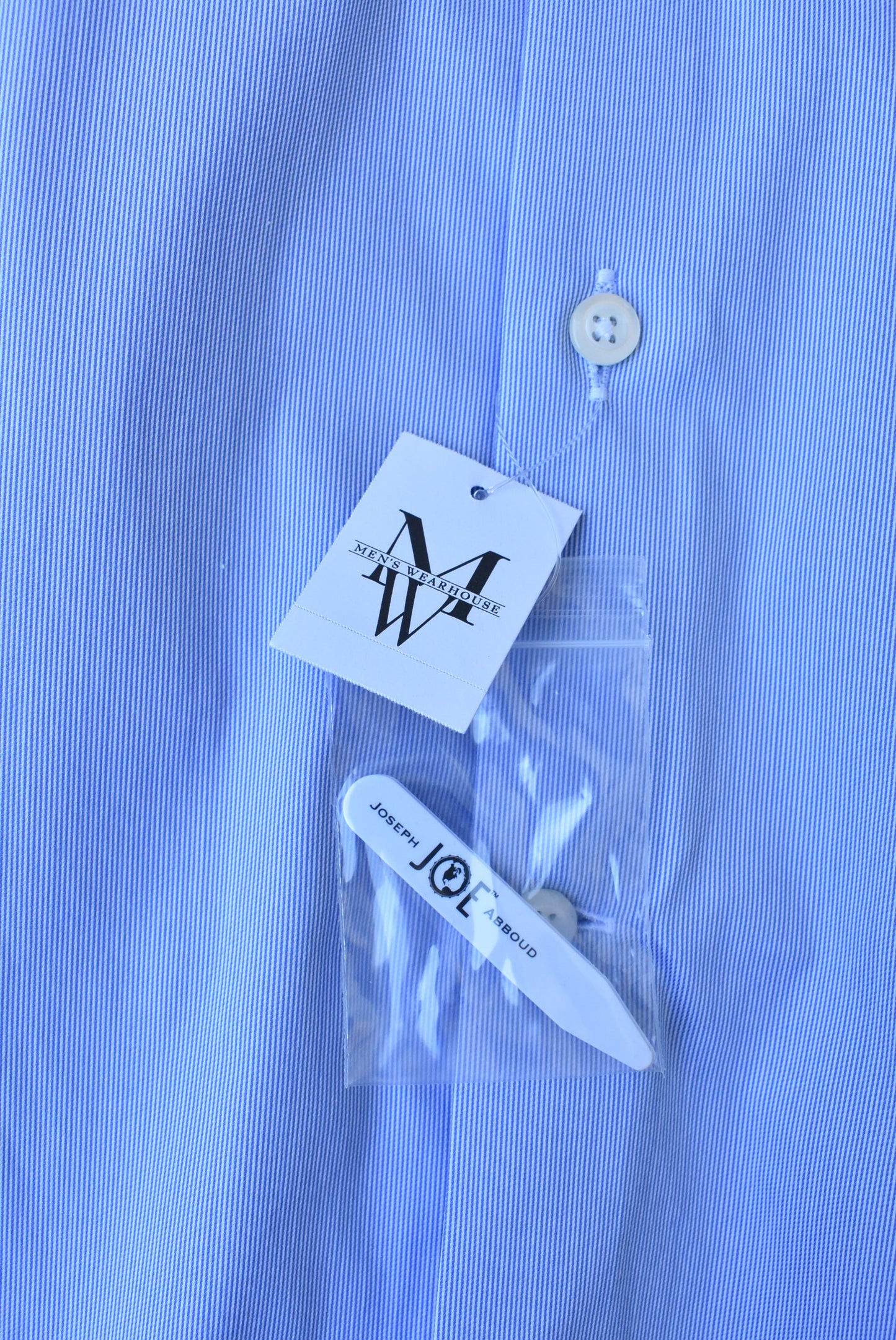 Just One Earth blue pinstriped shirt, size 34/35 Mens