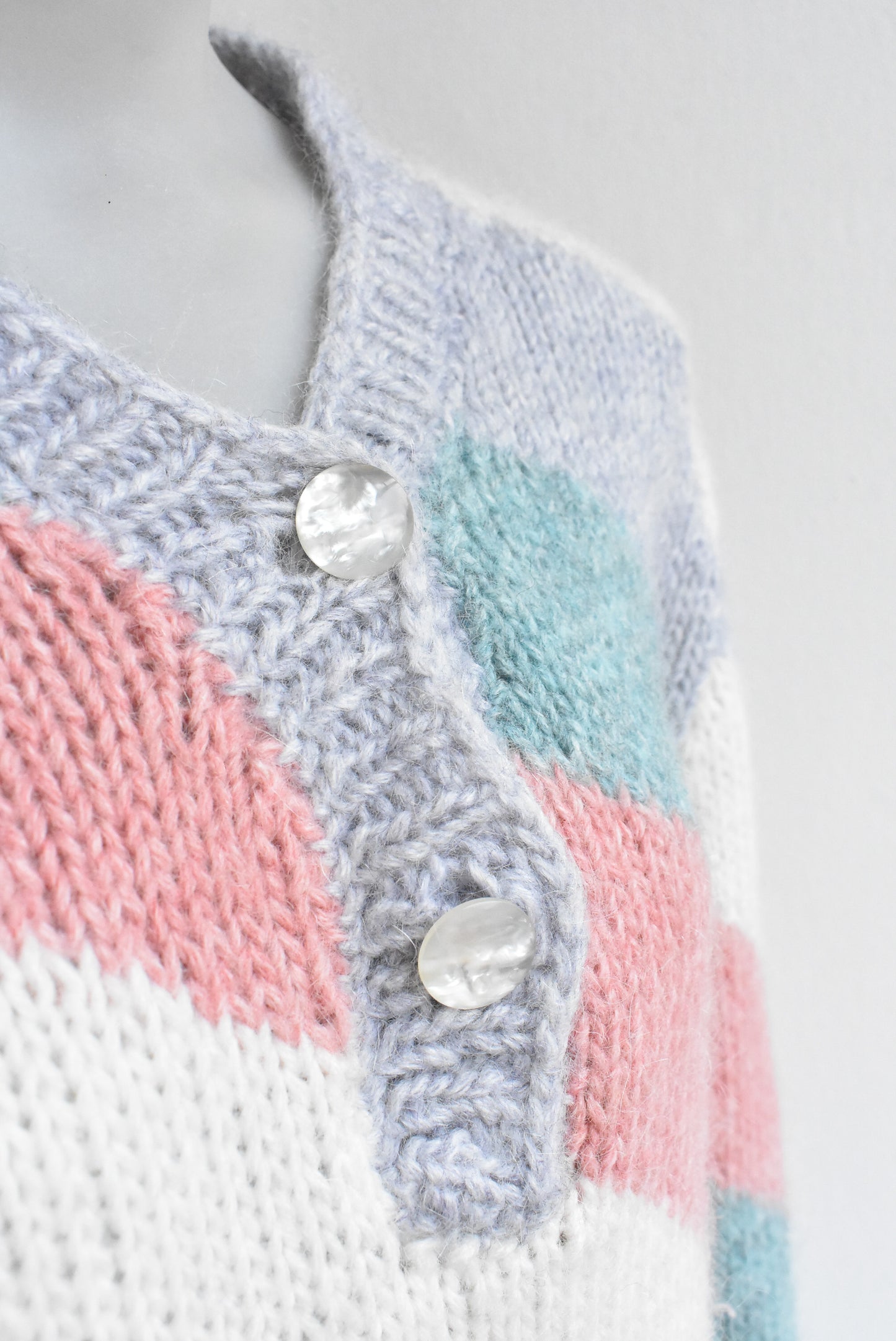 Hand knit striped jersey, M/L