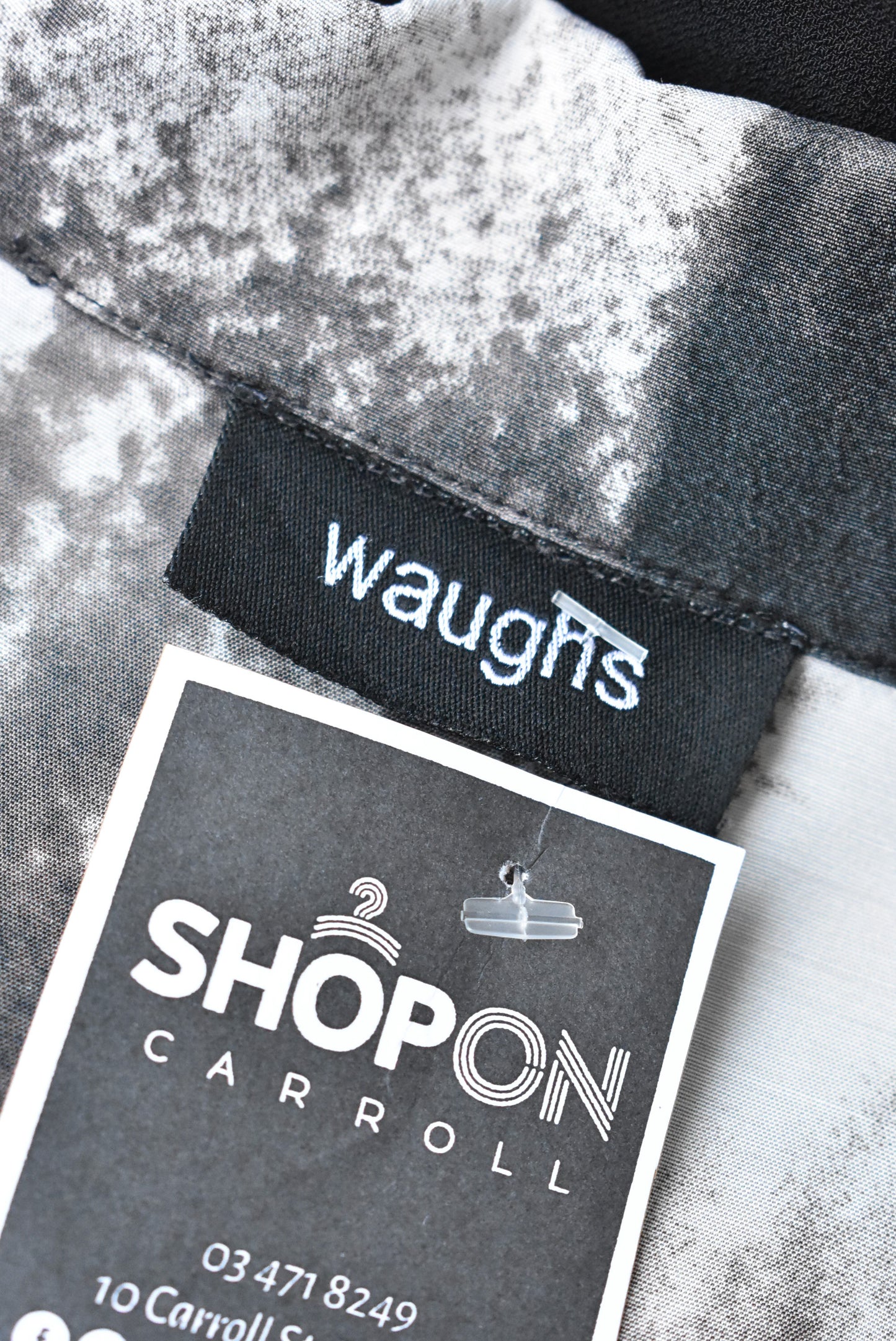 Waughs distressed pattern shirt, L