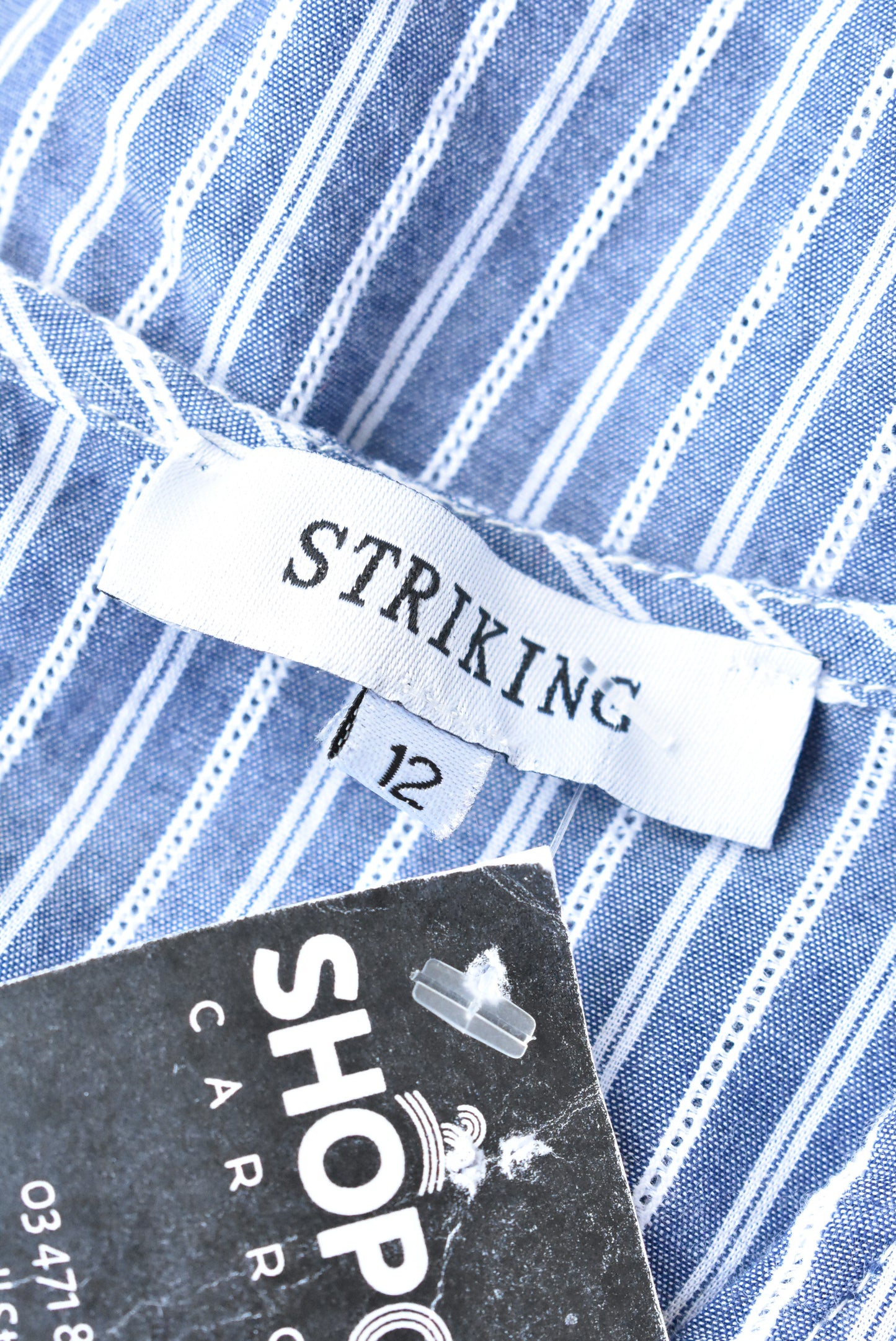 Striking stripy cotton blend top, 12