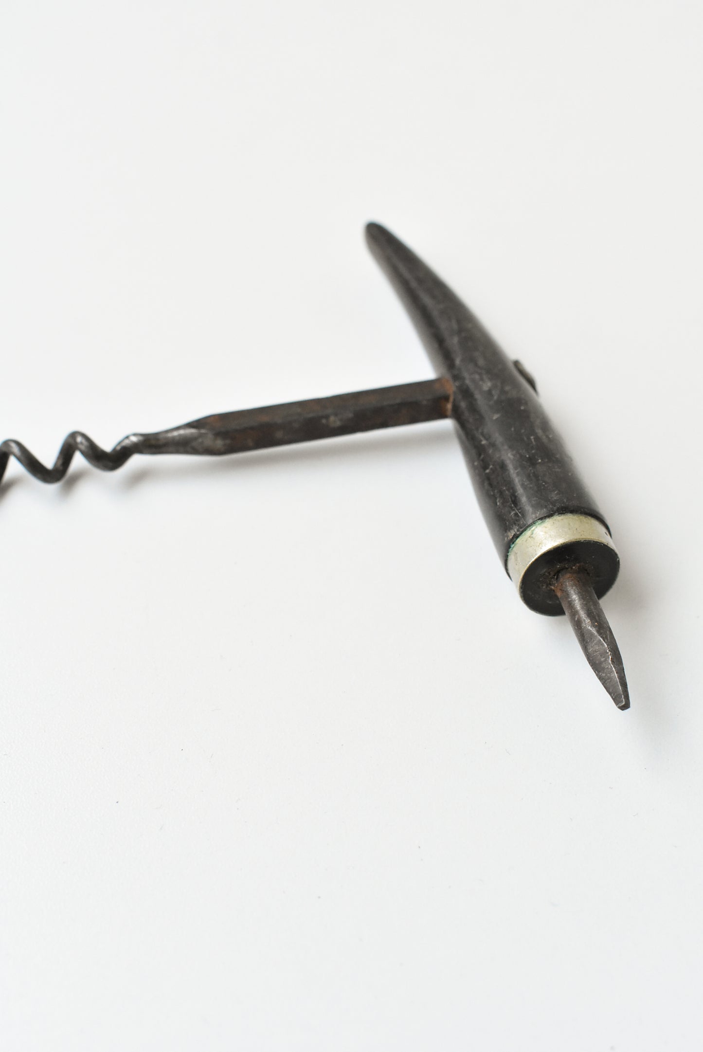 Vintage horn corkscrew and awl/screwdriver