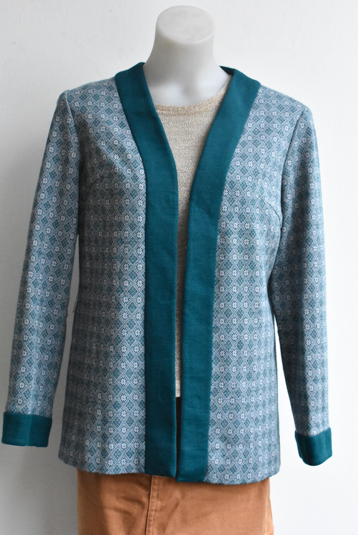 Superior retro green open jacket, M