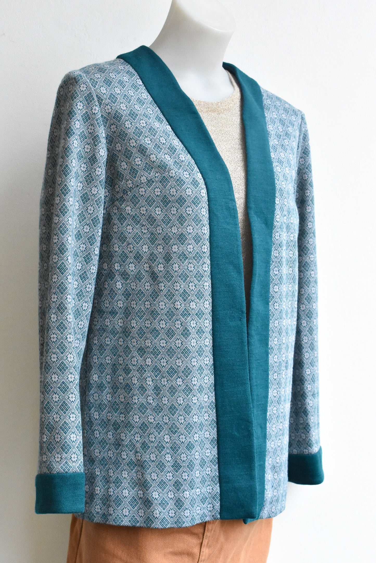 Superior retro green open jacket, M