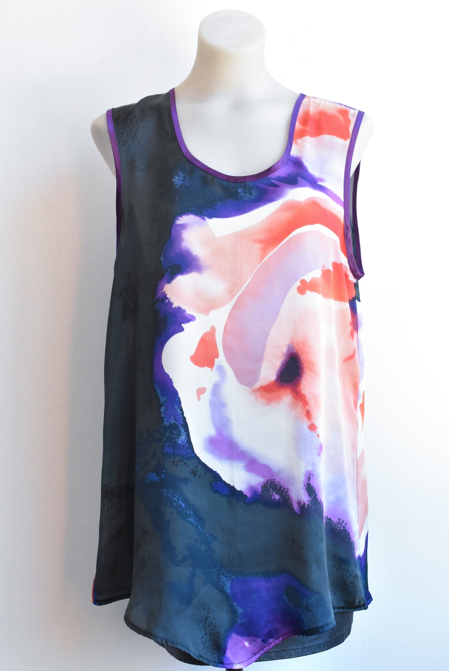 Long top with watercolour pattern, M