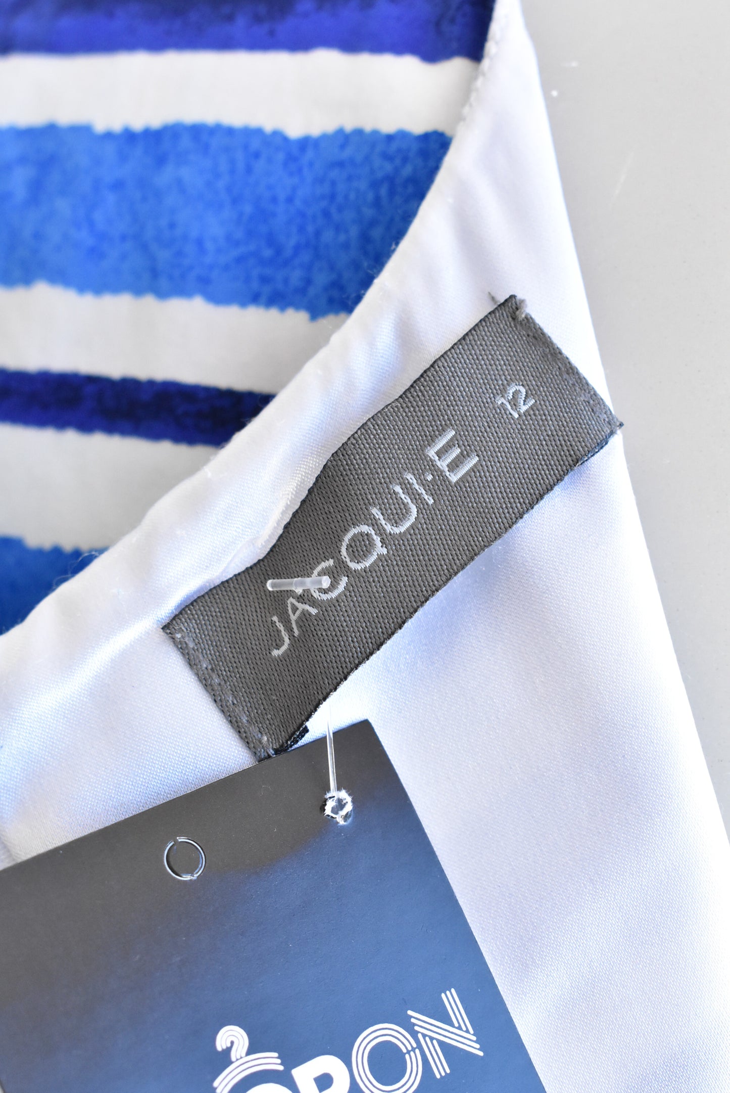 Jacqui E stripy dress, 12