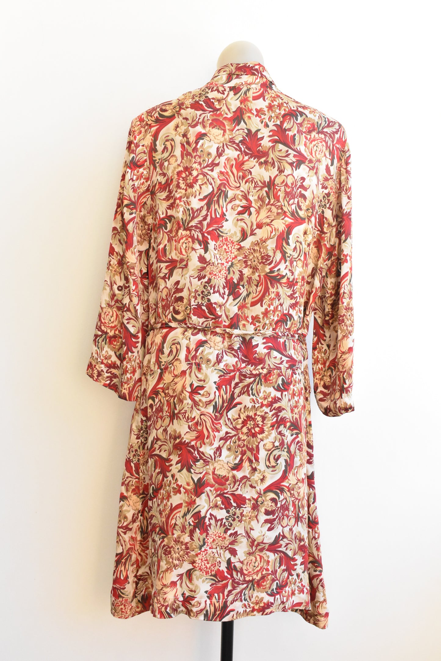 RJC red and yellow light belted button-up dress, size 16