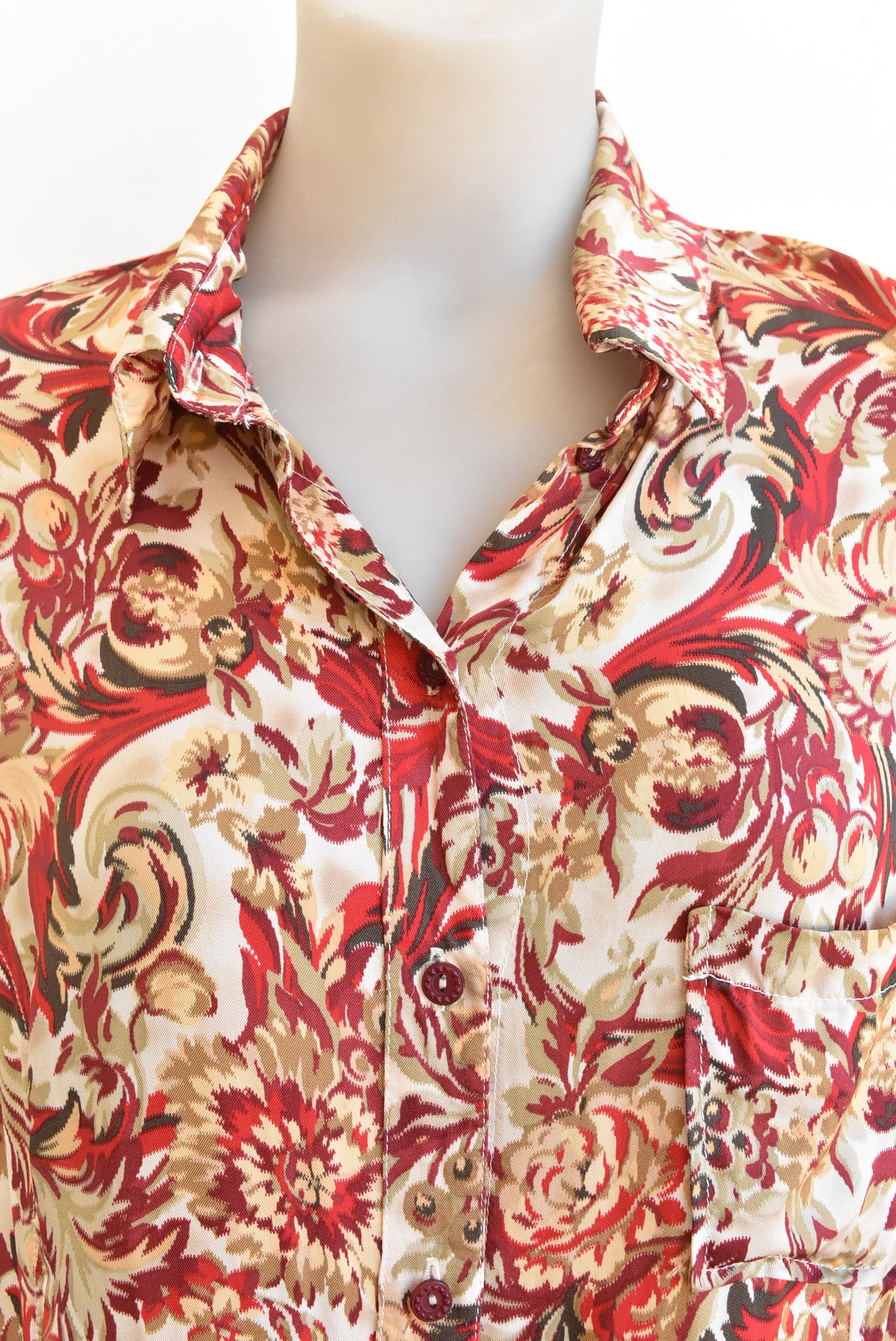RJC red and yellow light belted button-up dress, size 16