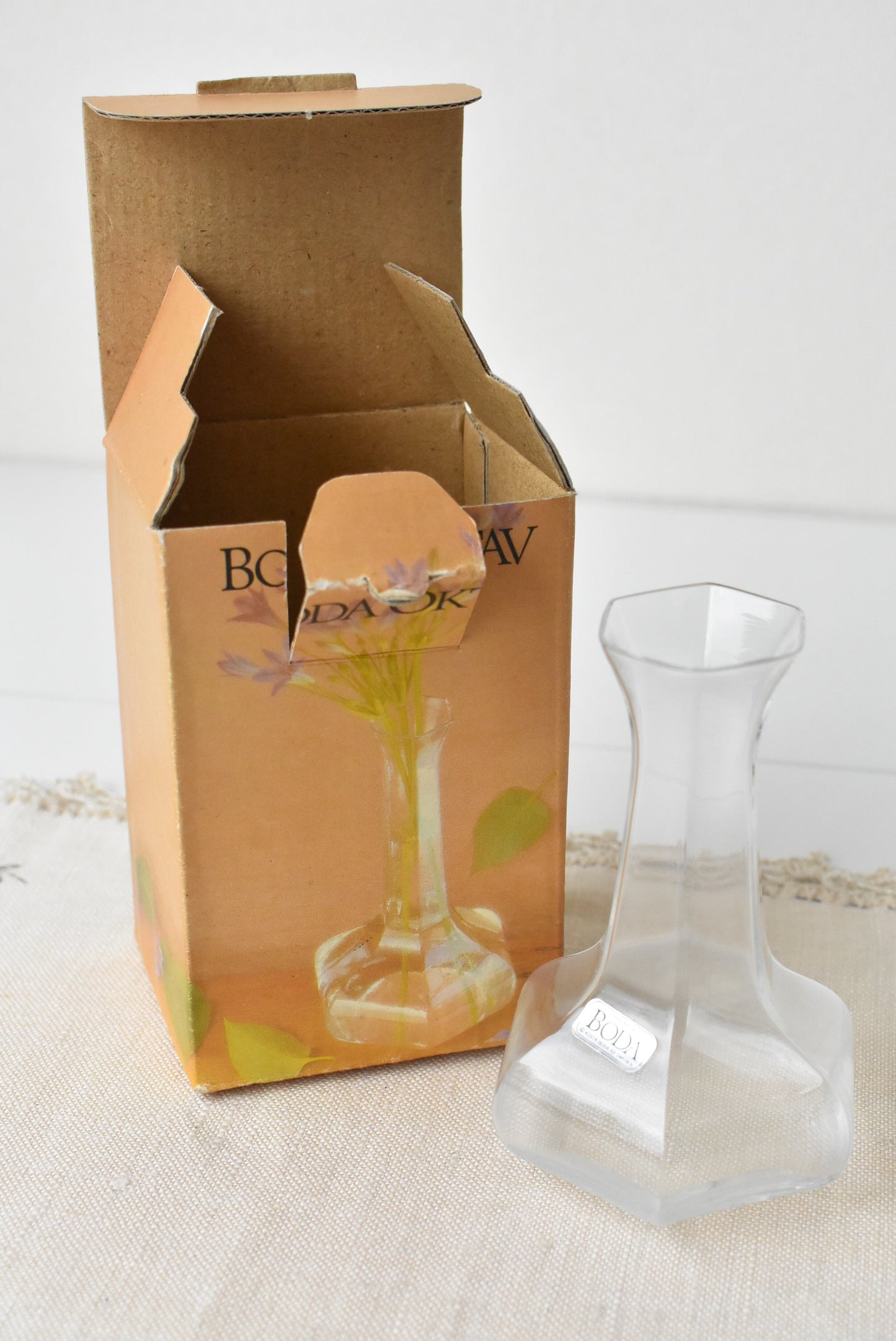 Vintage Boda Oktav glass vase
